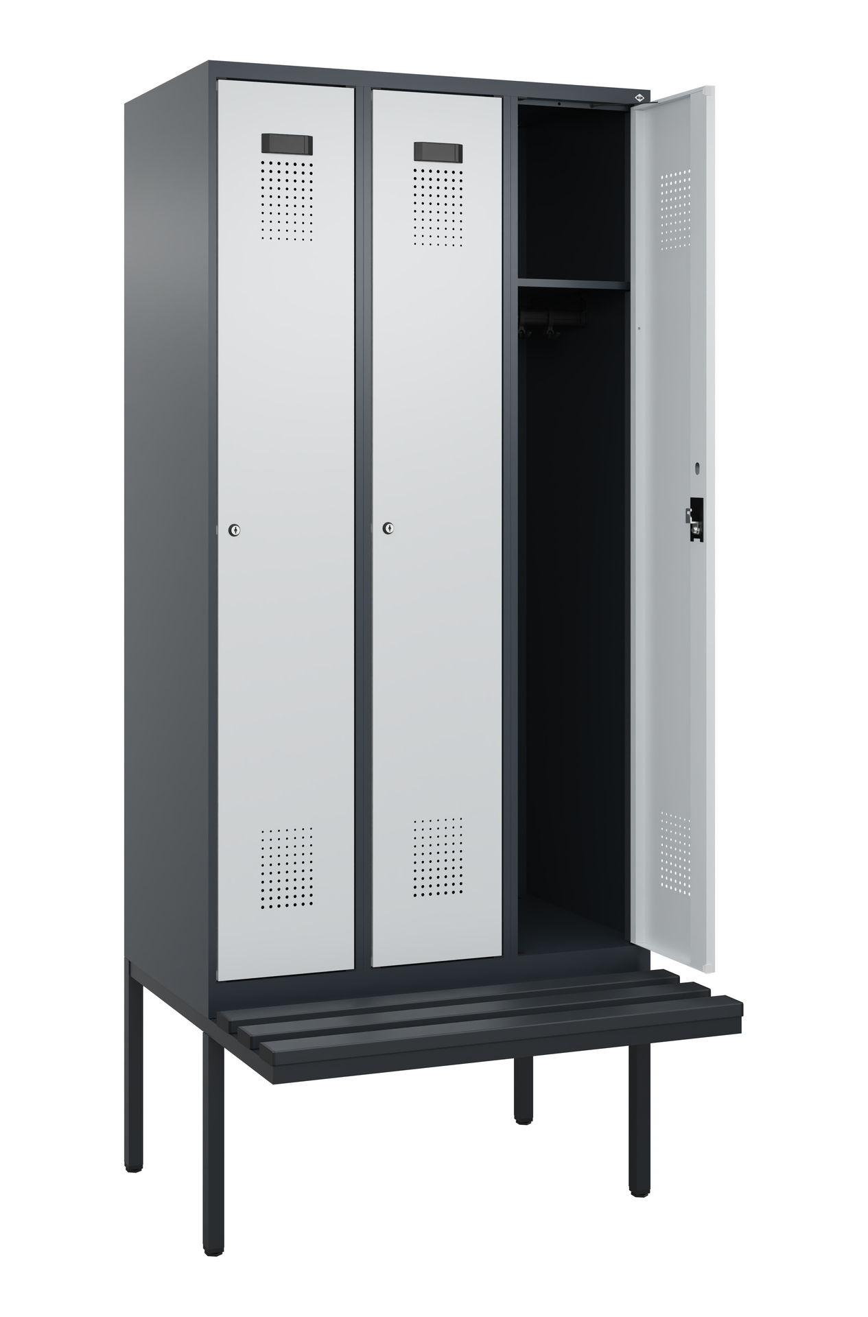 C+P Spind Evolo PLUS, Bank, 3 Abteile, 2120x900x81