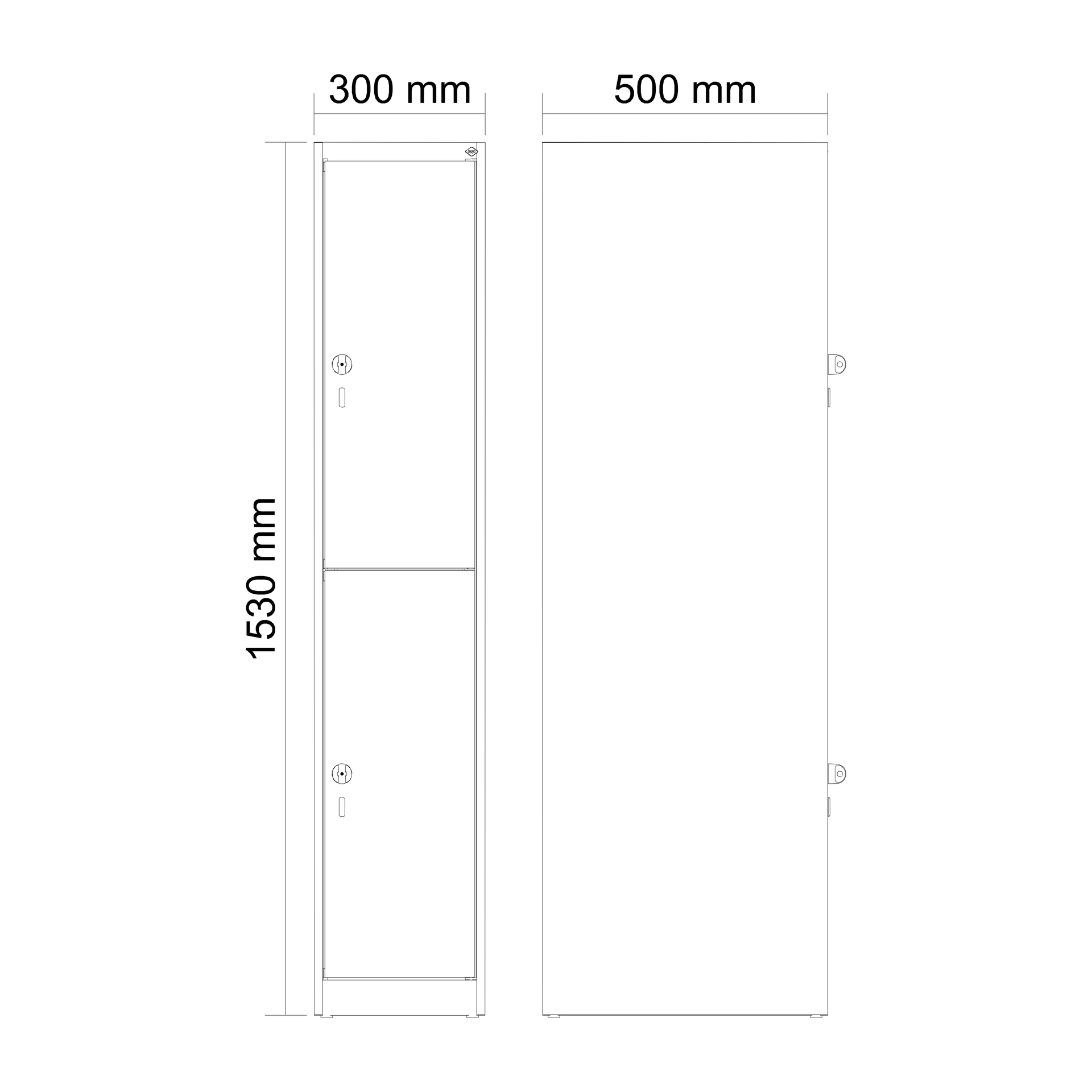 C+P Doppelst�ckiger Schulspind Evolo PLUS, 2 F�cher, 1530x300x500mm