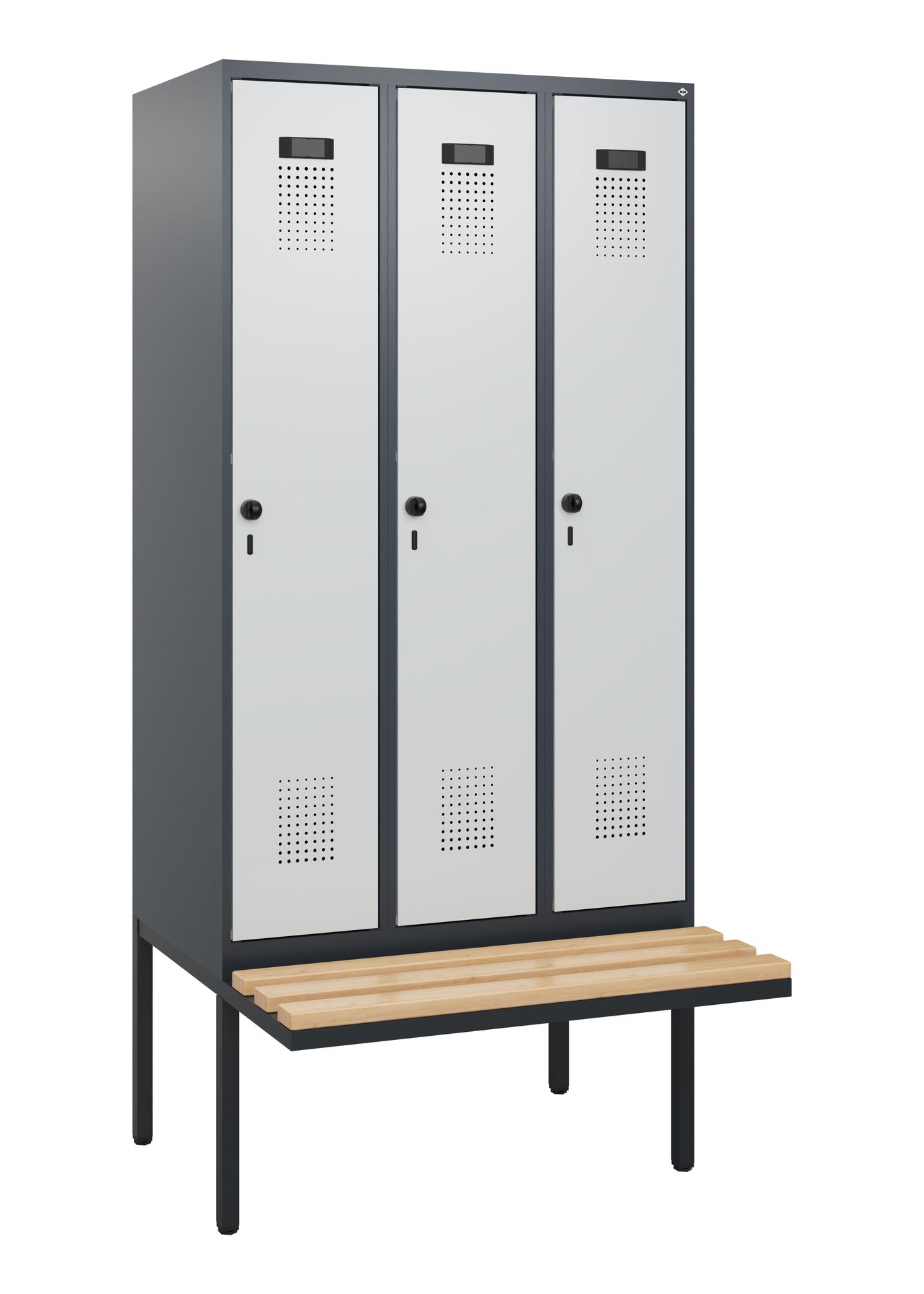 C+P Spind Evolo PLUS, Bank, 3 Abteile, 1950x900x81