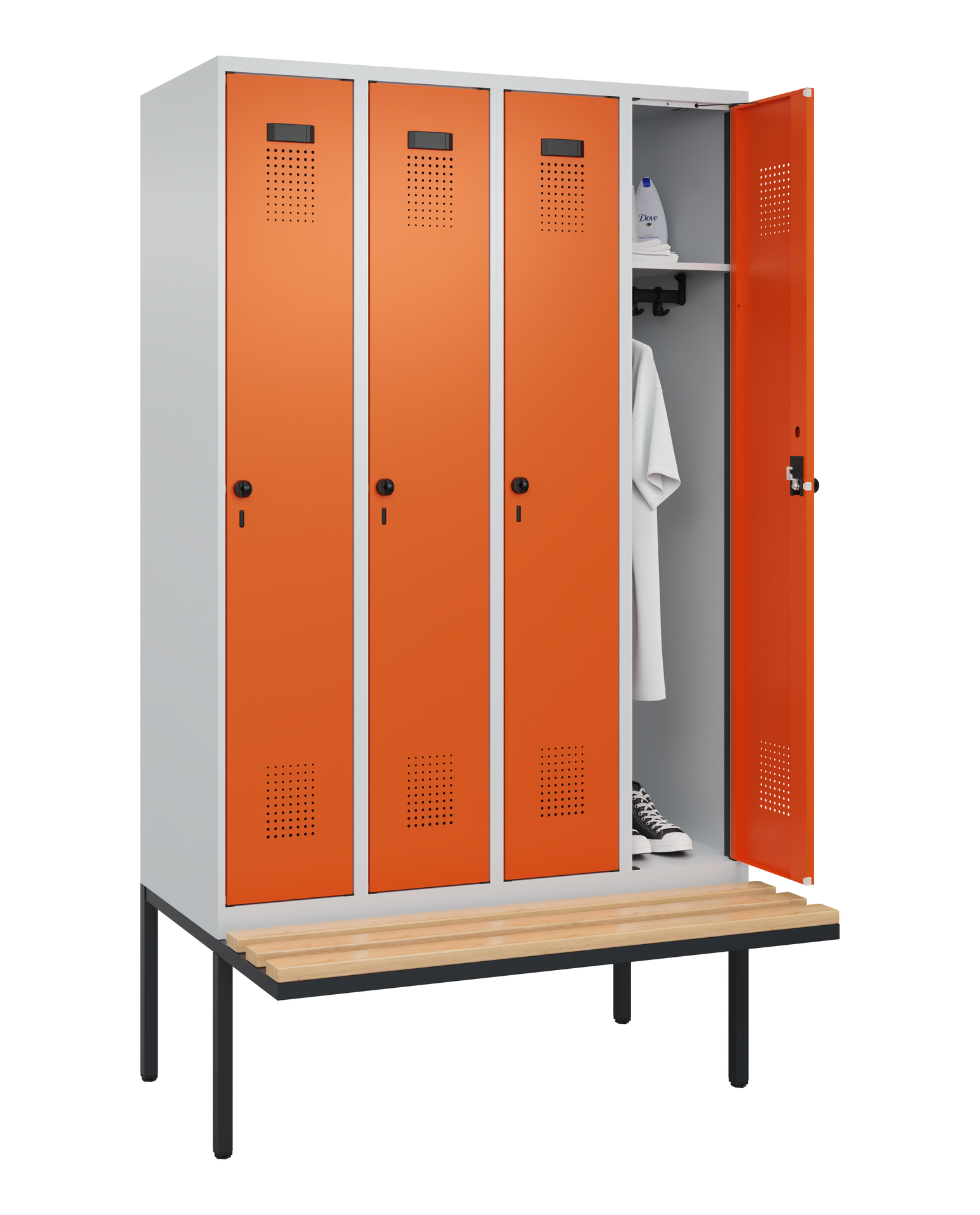 C+P Spind Evolo PLUS, Bank, 4 Abteile, 2120x1200x8