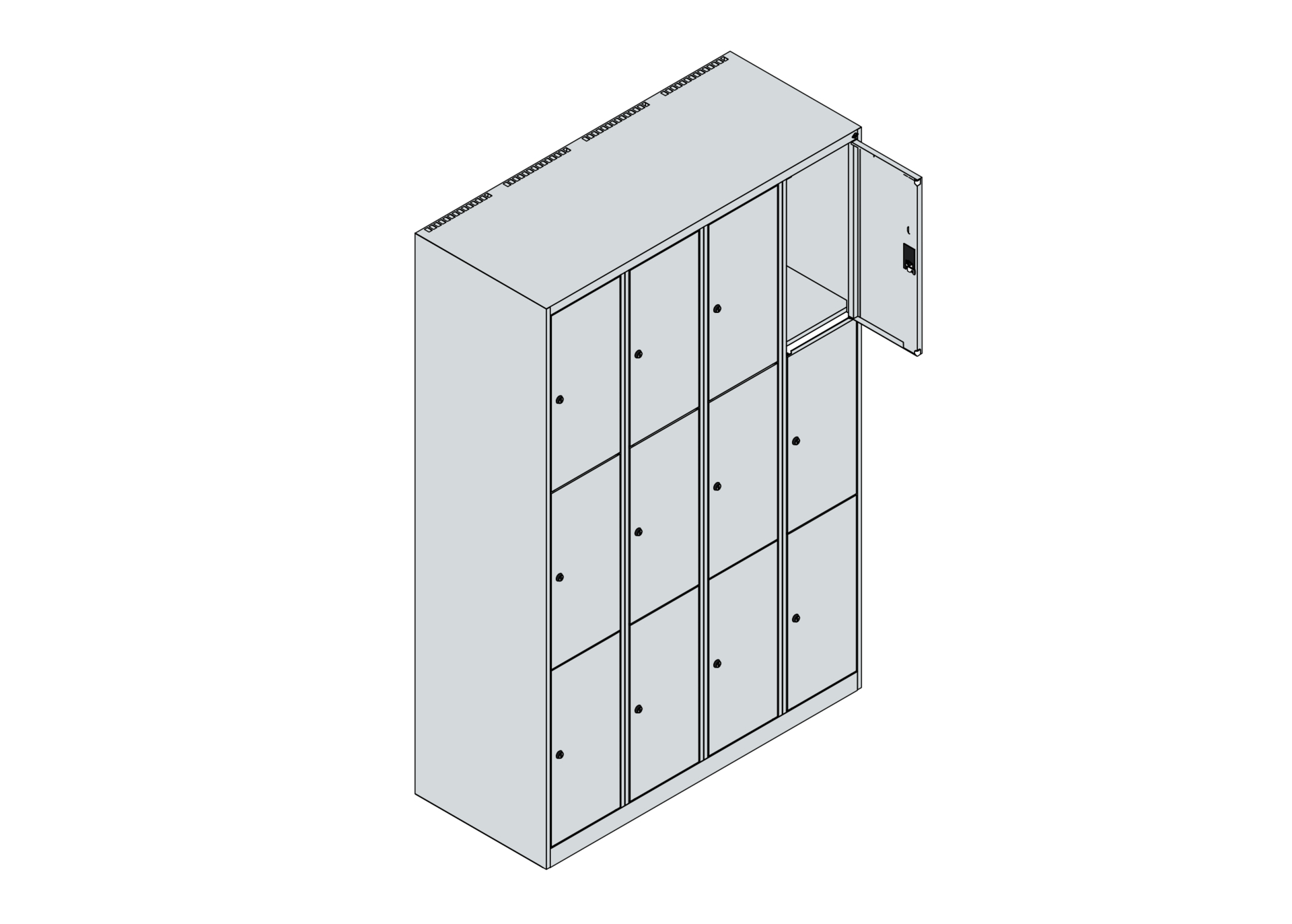 C+P Schließfachschrank Classic PLUS, 4 Abteile, 18