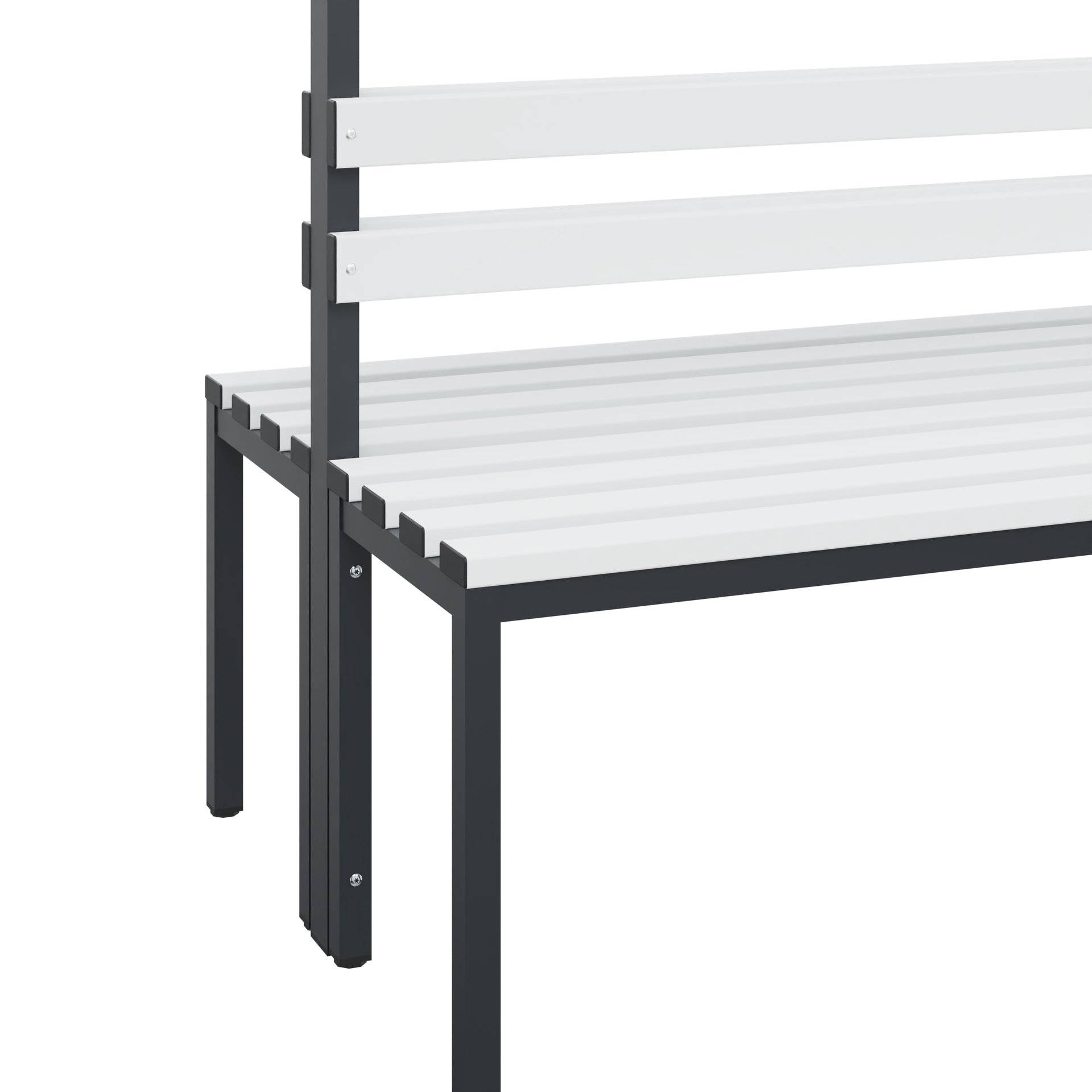 C+P Garderobenbank Solid, 1716x1500x770mm, 7021/Weiß