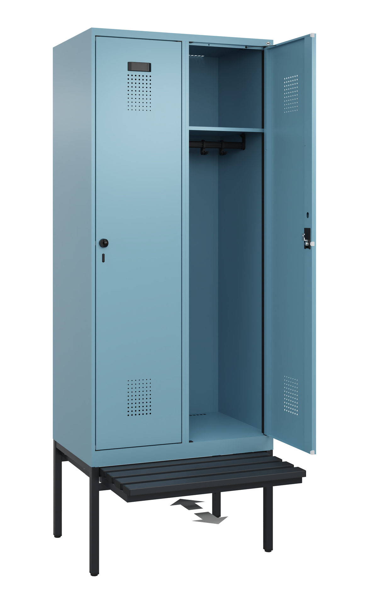 C+P Spind Evolo PLUS, Bank, 2 Abteile, 2120x800x815mm