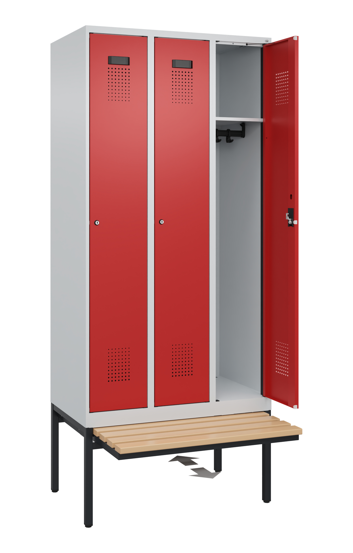 C+P Spind Evolo PLUS, Bank, 3 Abteile, 2120x900x815mm