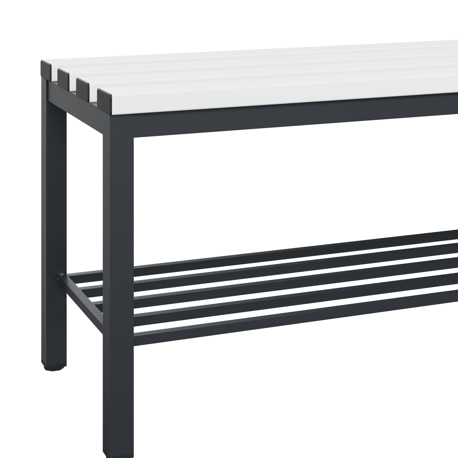 C+P Sitzbank Solid, 450x2000x358mm, 7021/Weiß