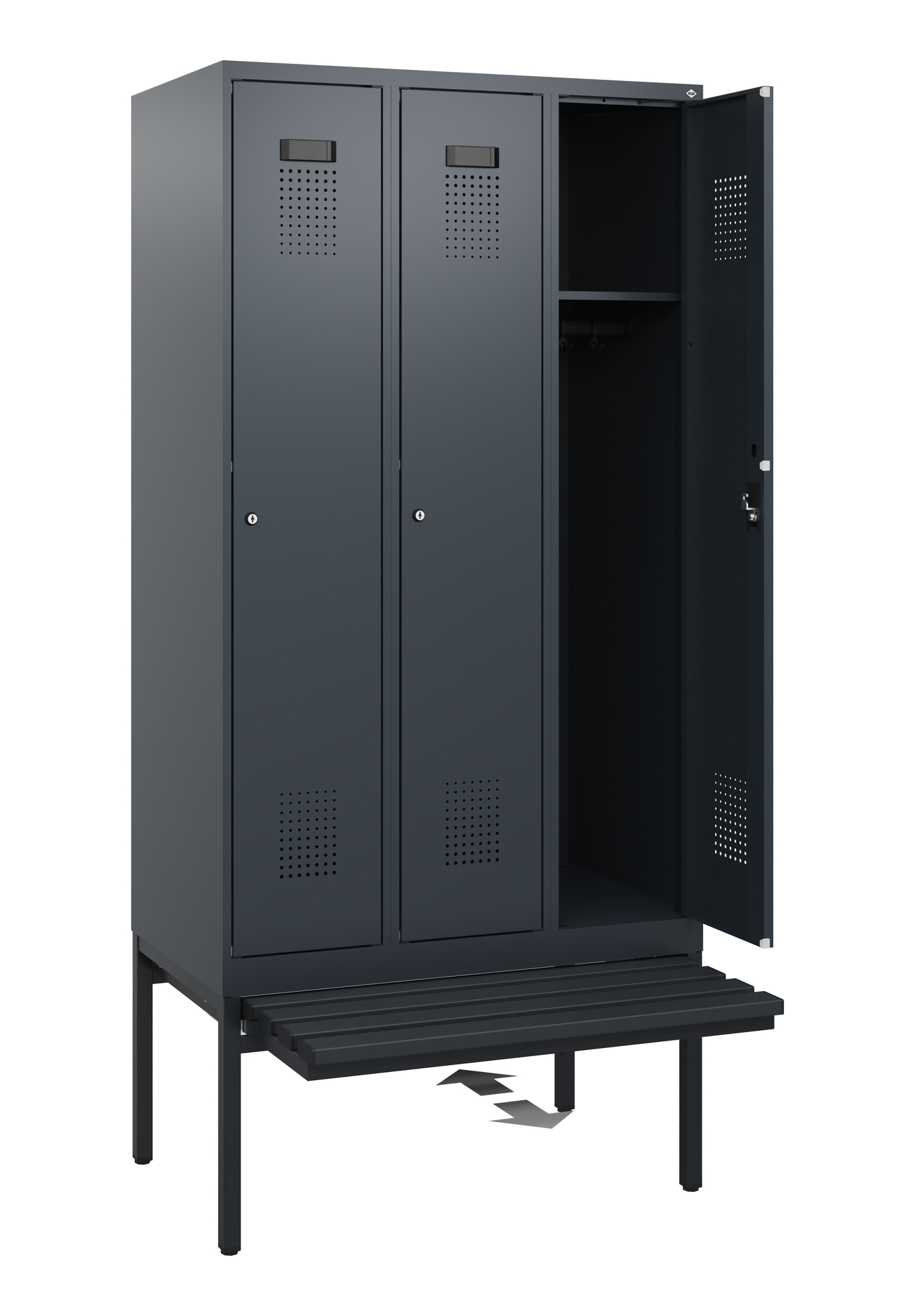 C+P Spind Evolo PLUS, Bank, 3 Abteile, 1950x900x815mm
