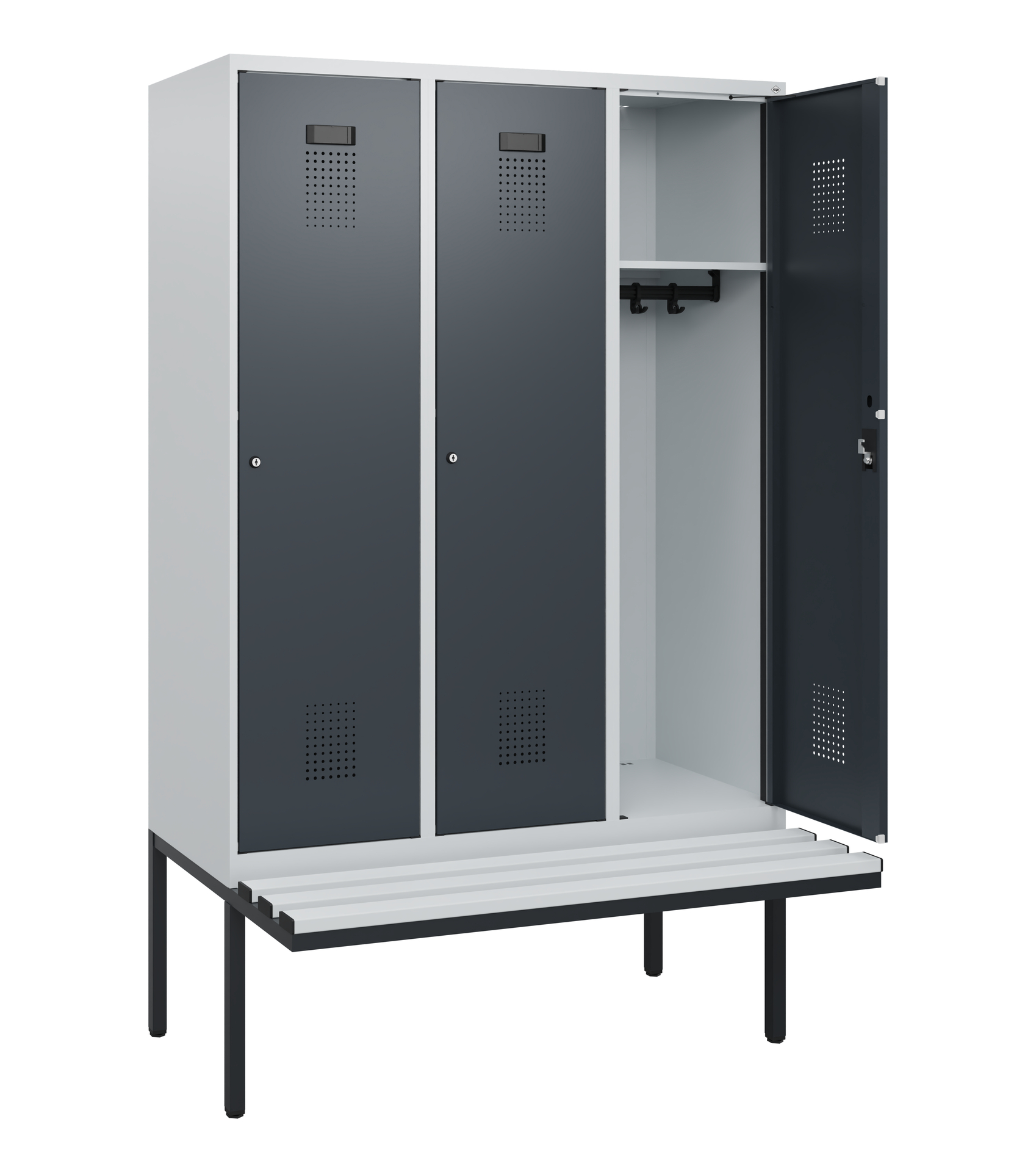 C+P Spind Evolo PLUS, Bank, 3 Abteile, 1950x1200x8