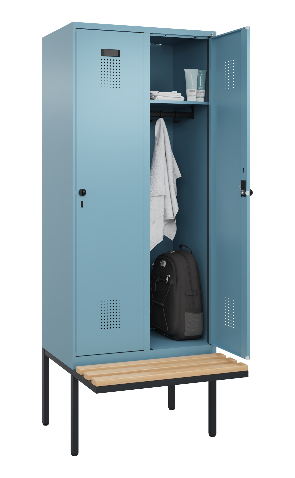 C+P Spind Evolo PLUS, Bank, 2 Abteile, 2120x800x81
