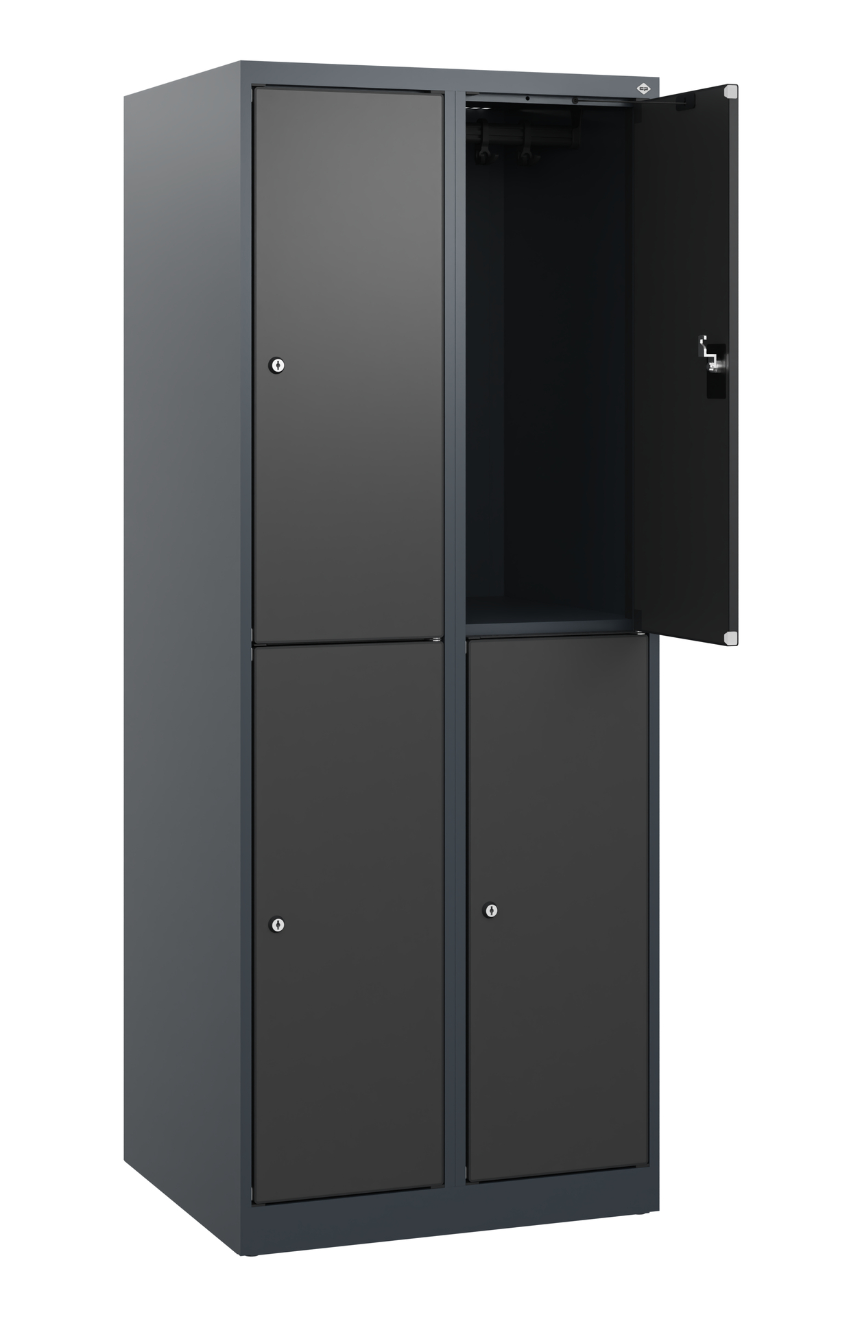 C+P Doppelst�ckiger Schulspind Evolo PLUS, 4 F�cher, 1530x600x500mm