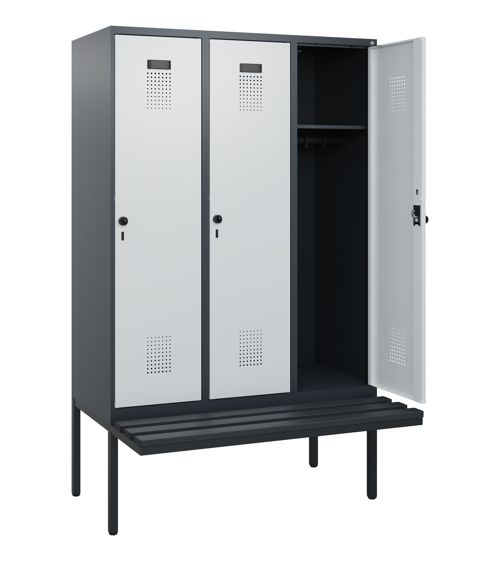 C+P Spind Evolo PLUS, Bank, 3 Abteile, 1950x1200x8