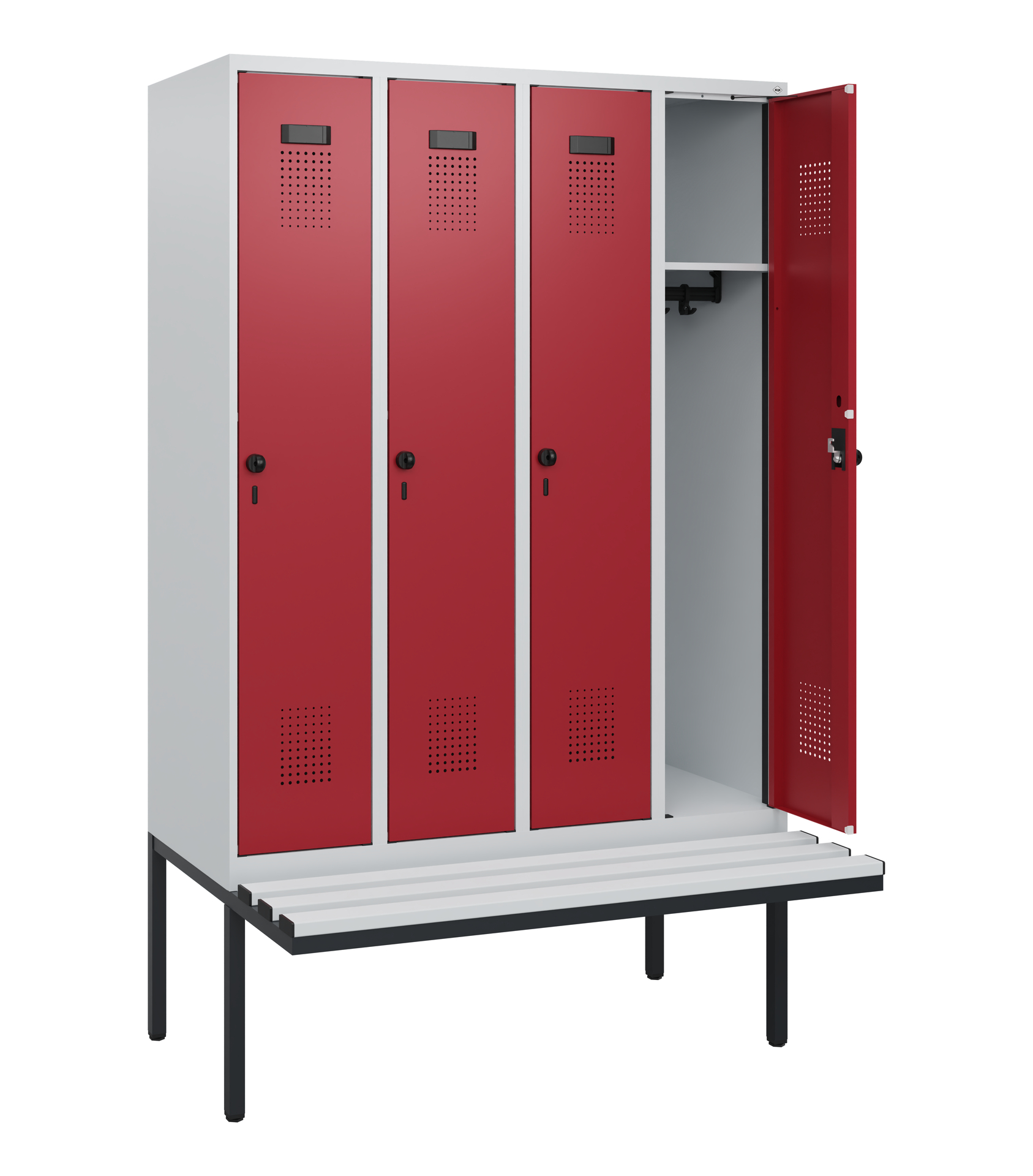 C+P Spind Evolo PLUS, Bank, 4 Abteile, 1950x1200x8