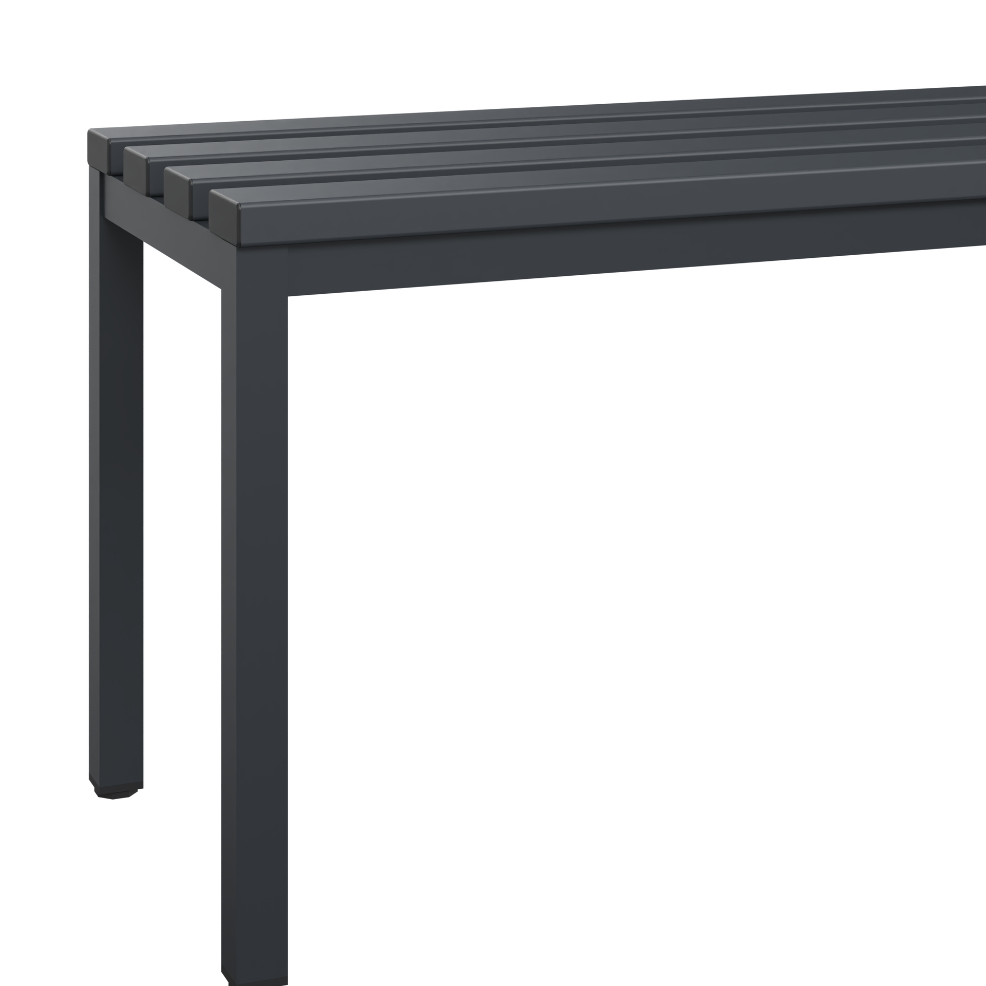 C+P Sitzbank Solid, 450x2000x358mm, 7021/Schwarzgrau