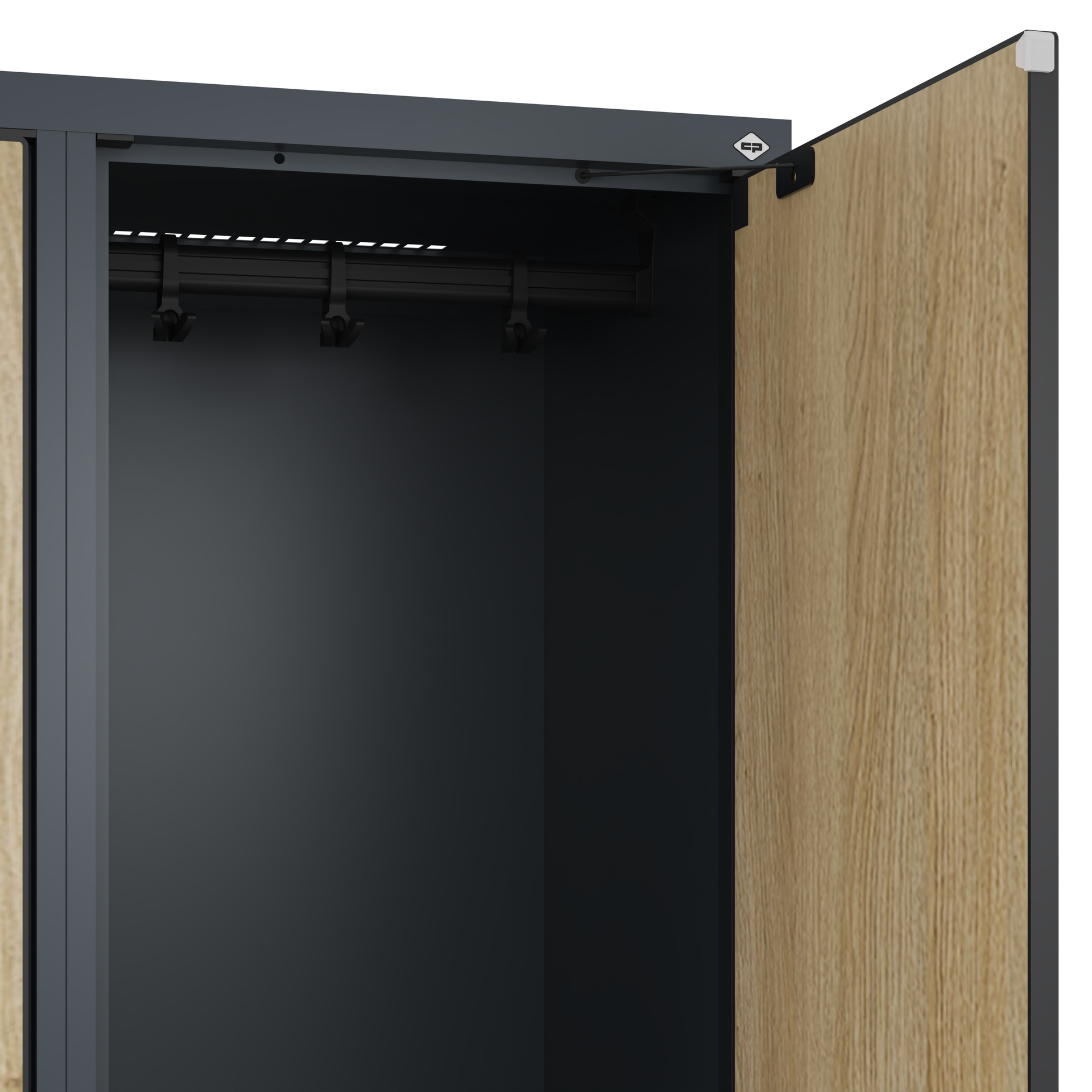 C+P Doppelst�ckiger Spind Evolo PLUS, 2 F�cher, 1950x400x500mm