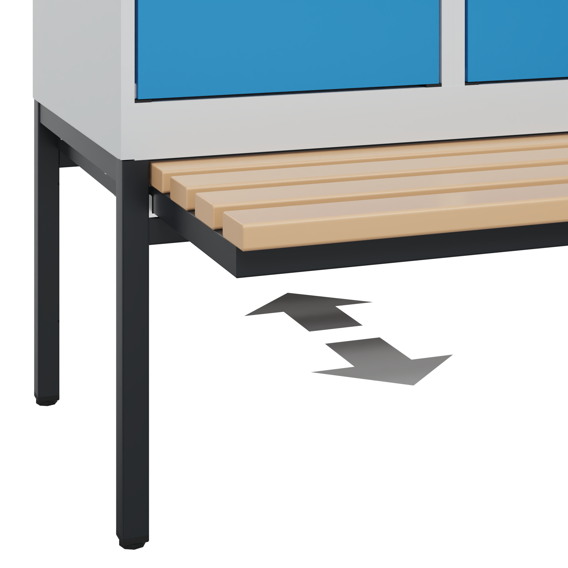 C+P Doppelstöckiger Spind Evolo PLUS, 2 Fächer, 2120x400x815mm