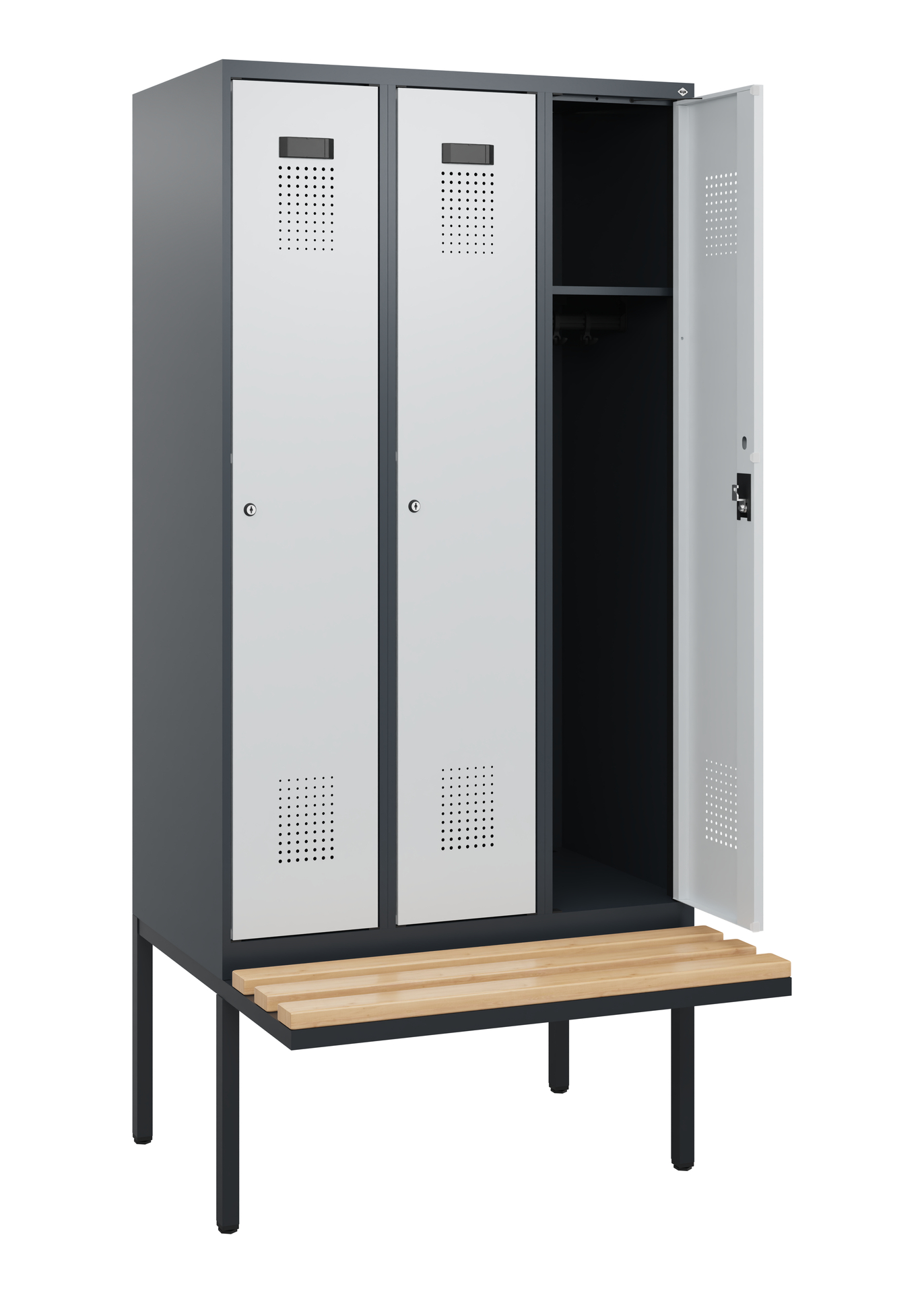 C+P Spind Evolo PLUS, Bank, 3 Abteile, 1950x900x81