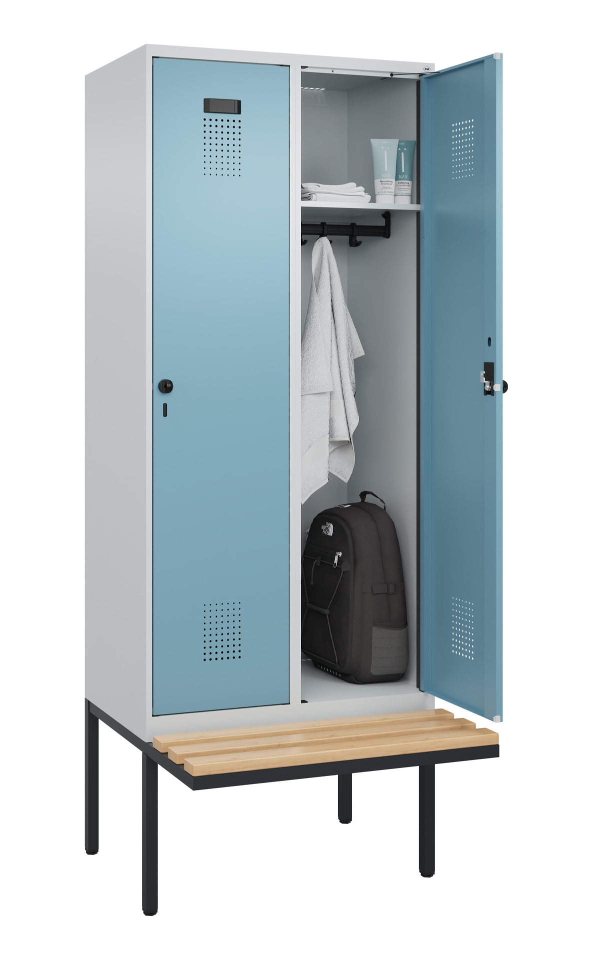C+P Spind Evolo PLUS, Bank, 2 Abteile, 2120x800x81