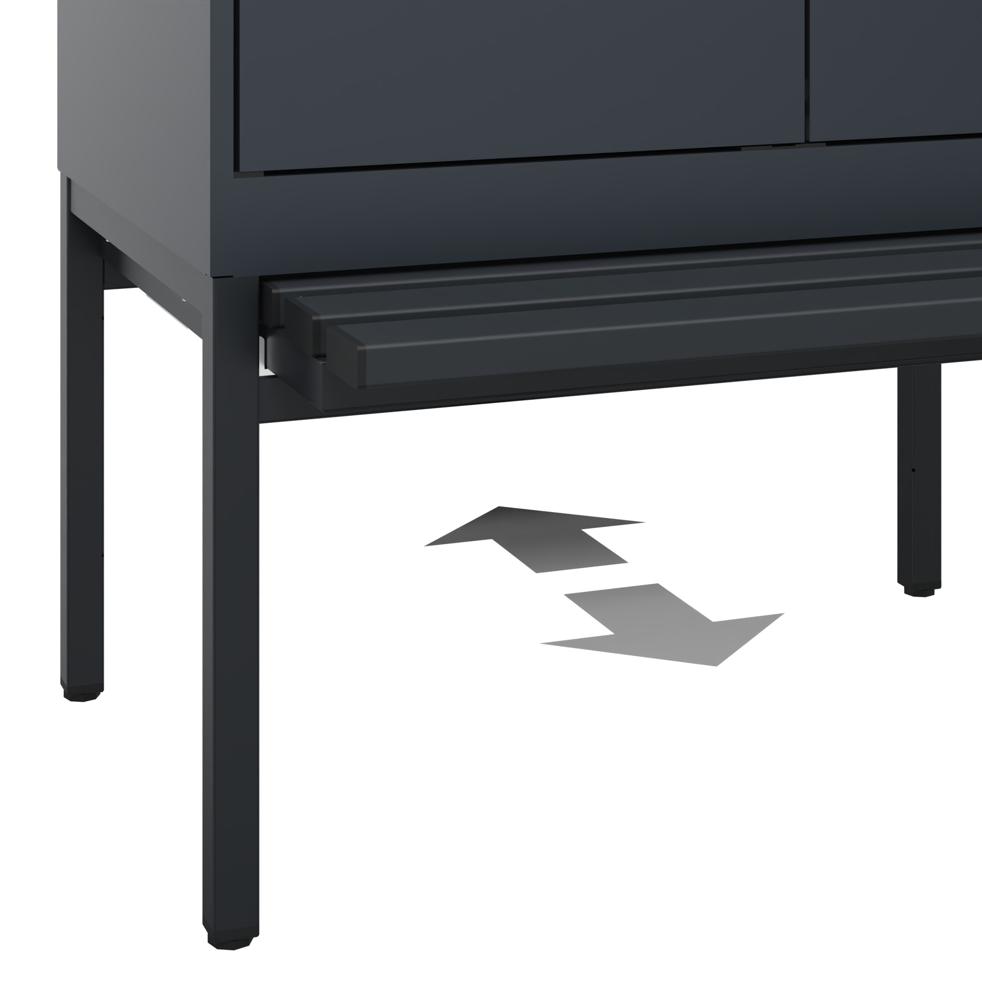 C+P PSA Schwarz-Weiß-Spind Evolo PLUS, Bank, 2 Abteile, 2120x800x815mm