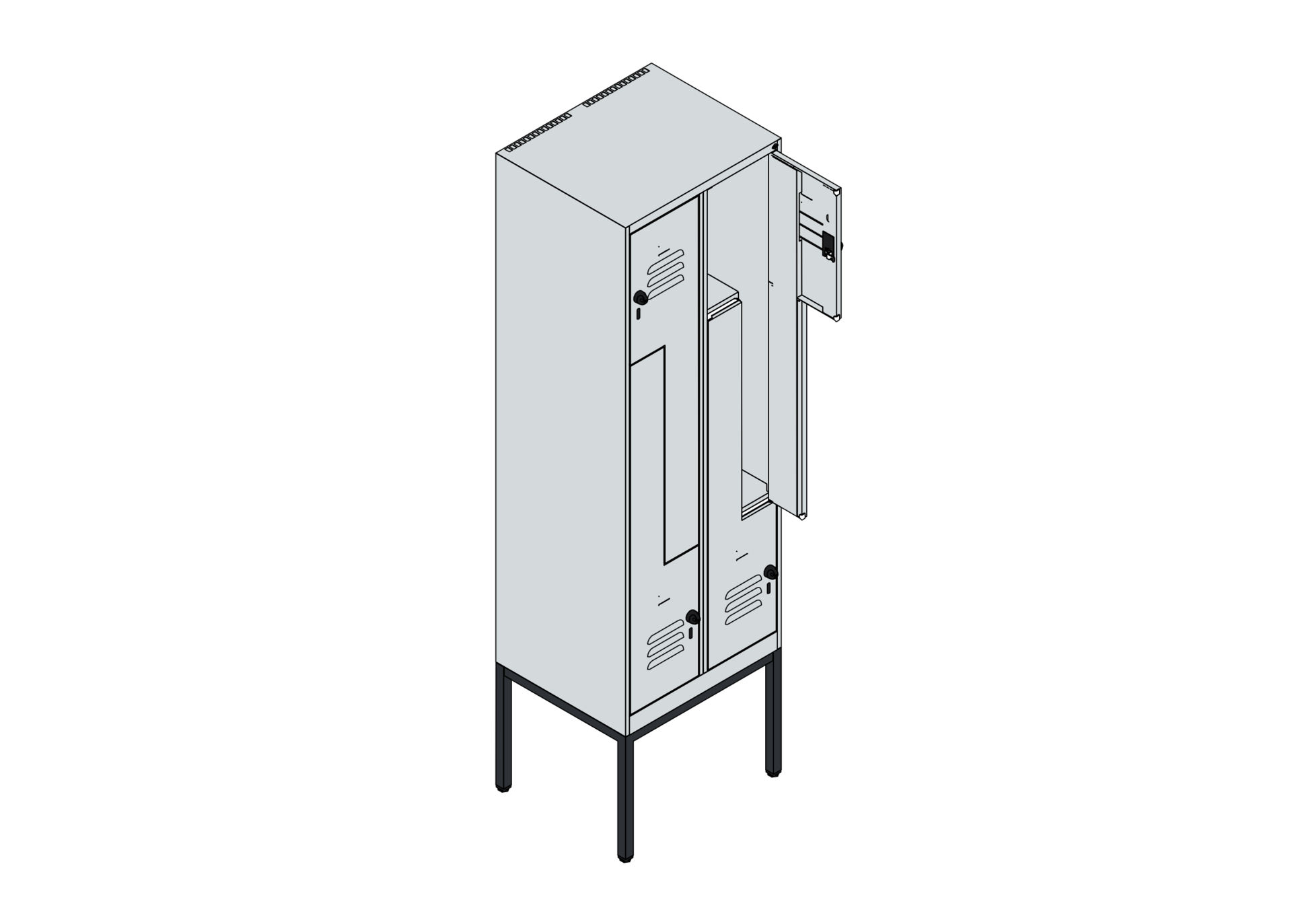 C+P Z-Spind Classic PLUS, Gestell, 4 Abteile, 2120