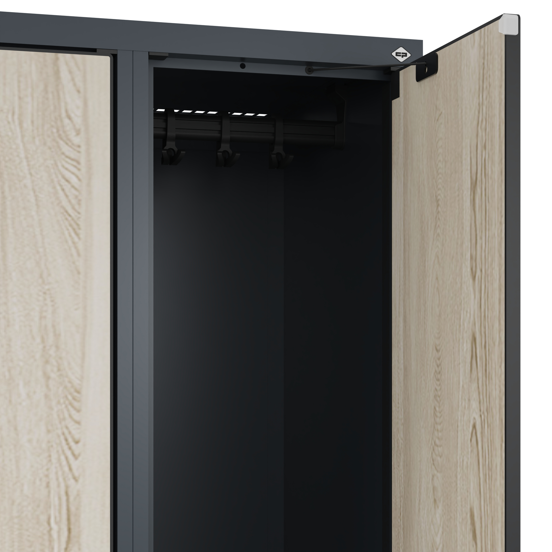 C+P Doppelst�ckiger Schulspind Evolo PLUS, F��e, 4 F�cher, 1630x600x500mm