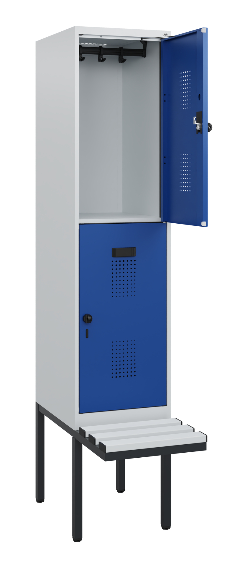 C+P Doppelstock-Spind Evolo PLUS, Bank, 2 Fächer, 