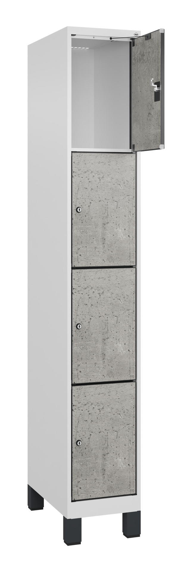 C+P Schlie�fachschrank Evolo PLUS, F��e, 4 F�cher, 1950x300x500mm