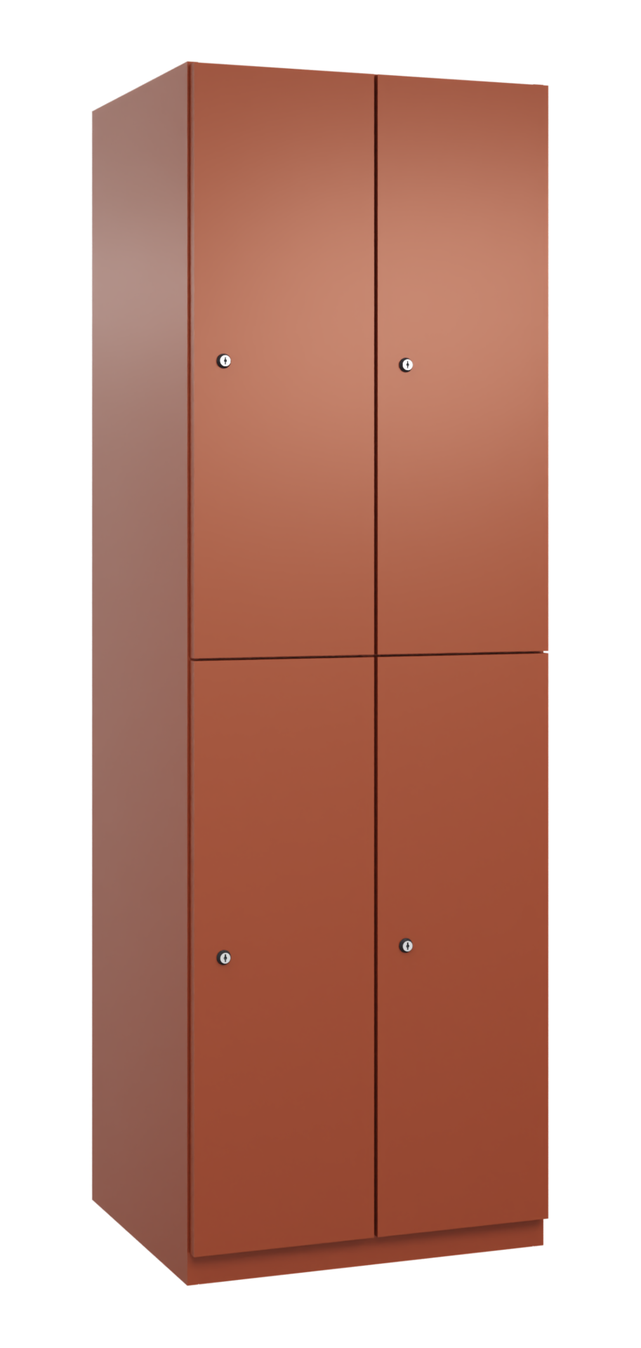 C+P Doppelstöckiger Spind, Cambio, 4 Fächer, Bodengleiter, 1850x600x525mm, 9016/VK427