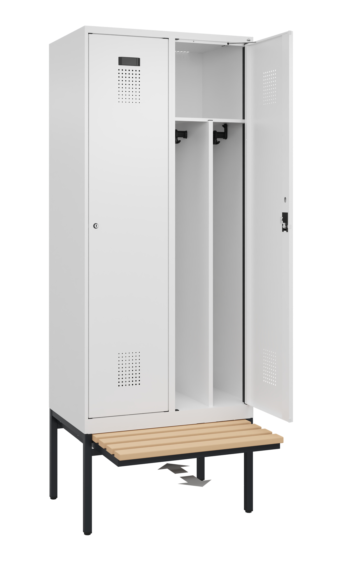 C+P Spind Evolo PLUS, Bank, 2 Abteile, 2120x800x815mm