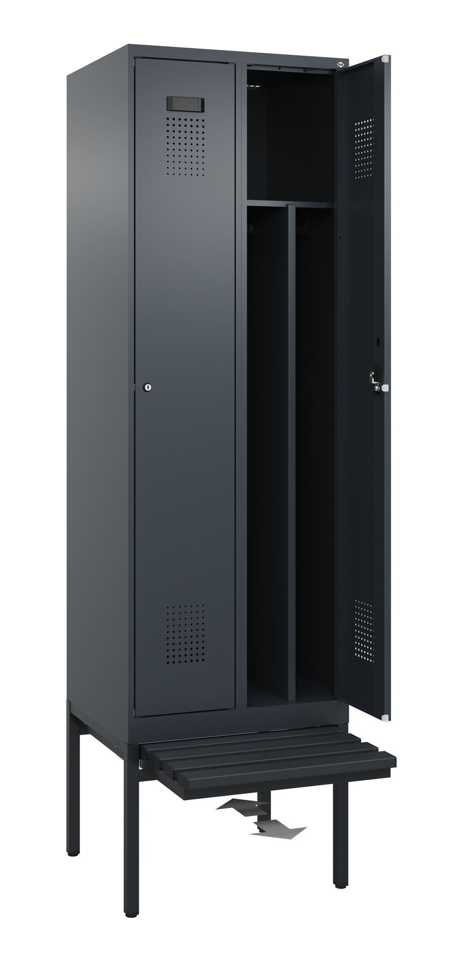 C+P Spind Evolo PLUS, Bank, 2 Abteile, 2120x600x815mm