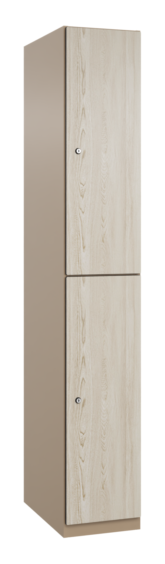 C+P Doppelstöckiger Spind, Cambio, 2 Fach, Bodengleiter, 1850x300x525mm, 9016/VK427