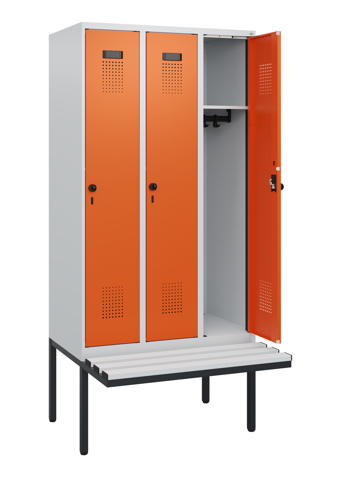 C+P Spind Evolo PLUS, Bank, 3 Abteile, 1950x900x81
