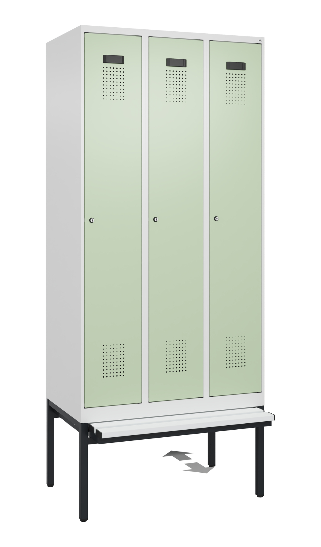 C+P Spind Evolo PLUS, Bank, 3 Abteile, 2120x900x815mm