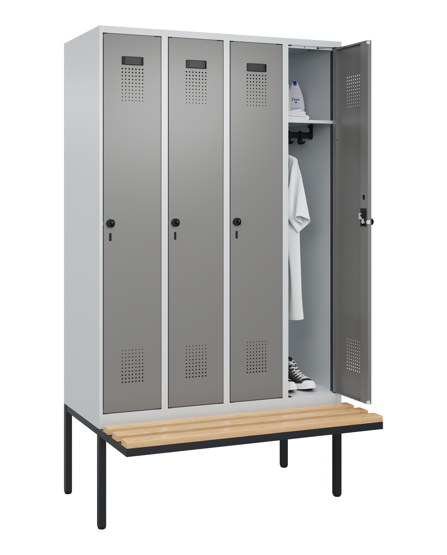 C+P Spind Evolo PLUS, Bank, 4 Abteile, 2120x1200x8
