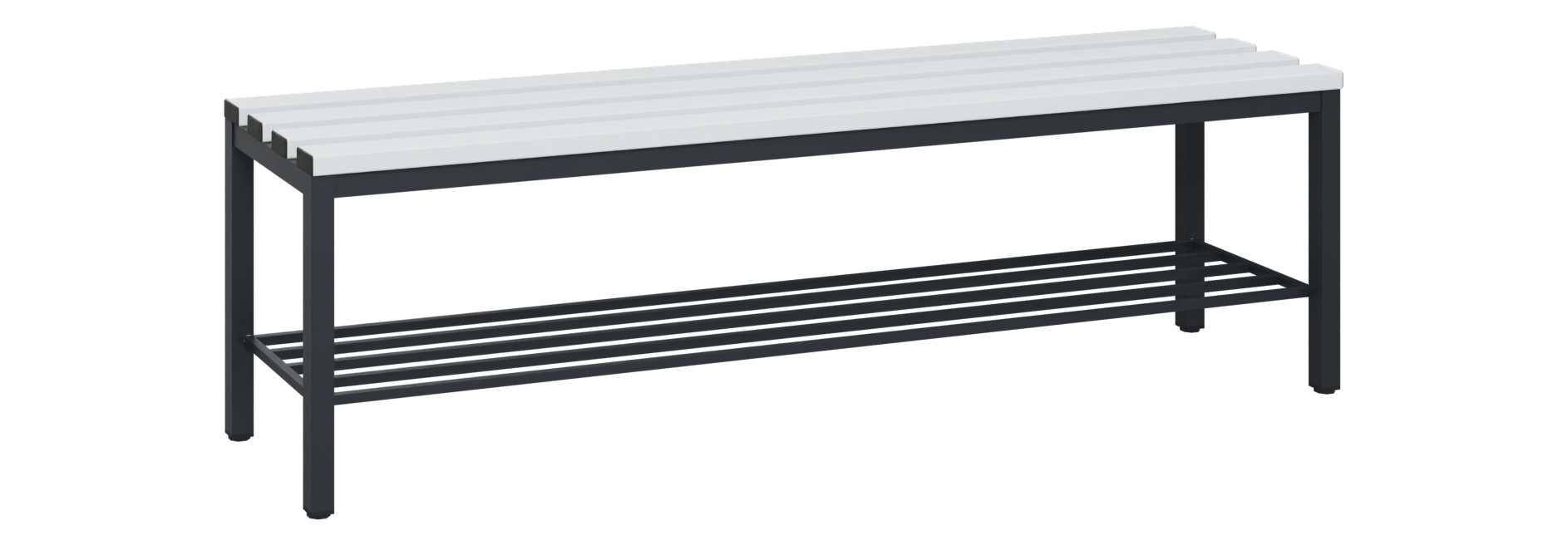 C+P Sitzbank Solid, 450x1500x358mm, 7021/Lichtgrau