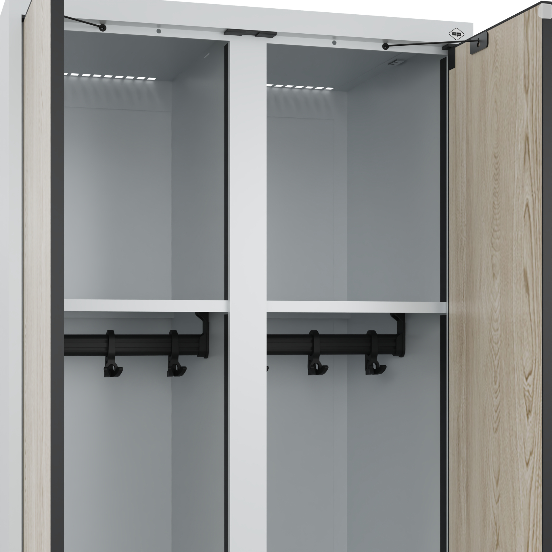 C+P Schwarz-Wei�-Spind Evolo PLUS, 2 Abteile, 1850x600x500mm C+P Schwarz-Wei�-Spind Evolo PLUS, 2 Abteile, 1850x600x500mm