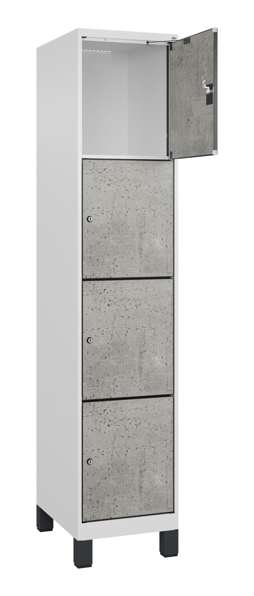 C+P Schlie�fachschrank Evolo PLUS, F��e, 4 F�cher, 1950x400x500mm