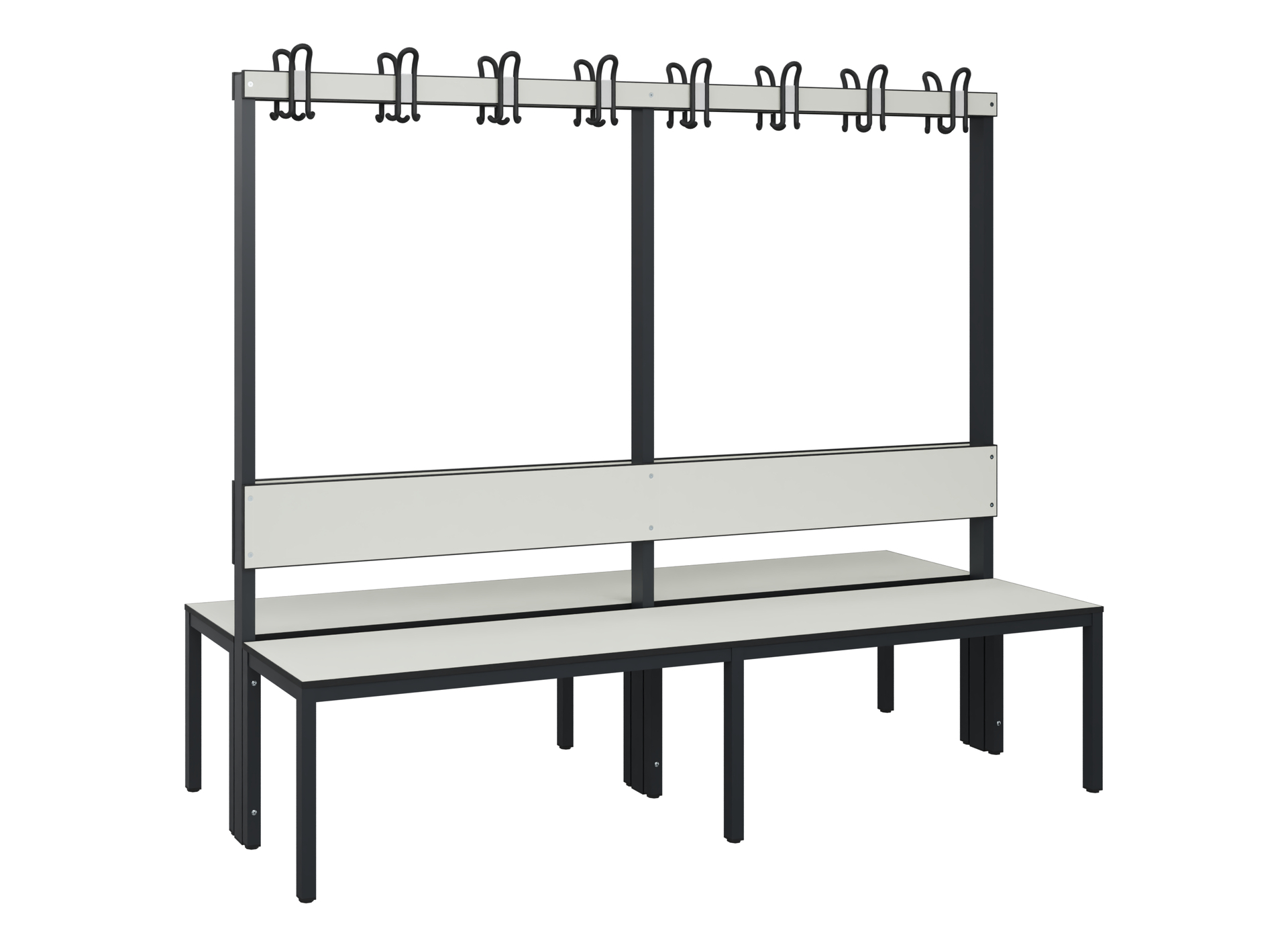 C+P Garderobenbank Solid HPL, 1716x2000x770mm, 7021/VK741