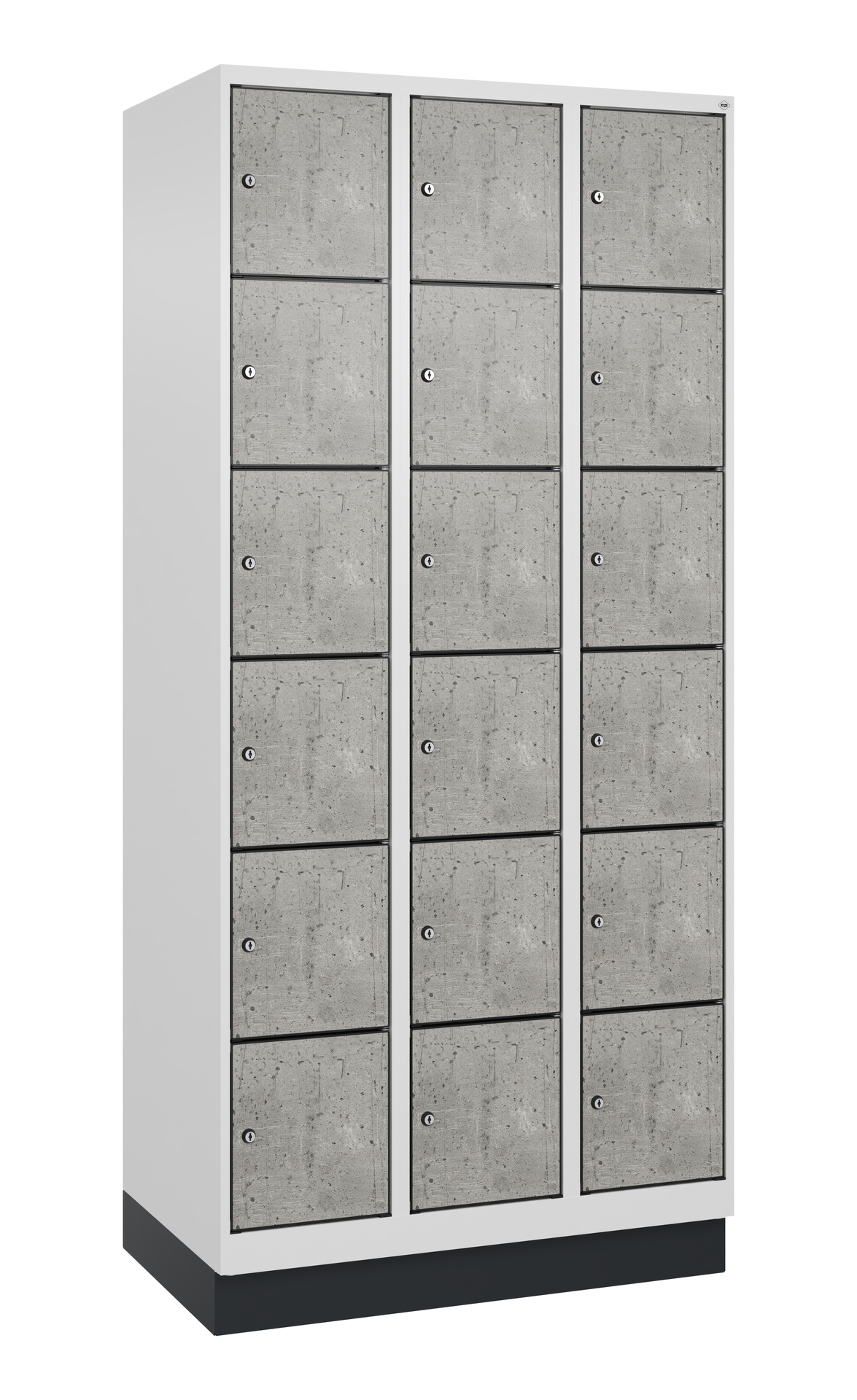 C+P Schlie�fachschrank Evolo PLUS, Sockel, 18 F�cher, 1950x900x500mm