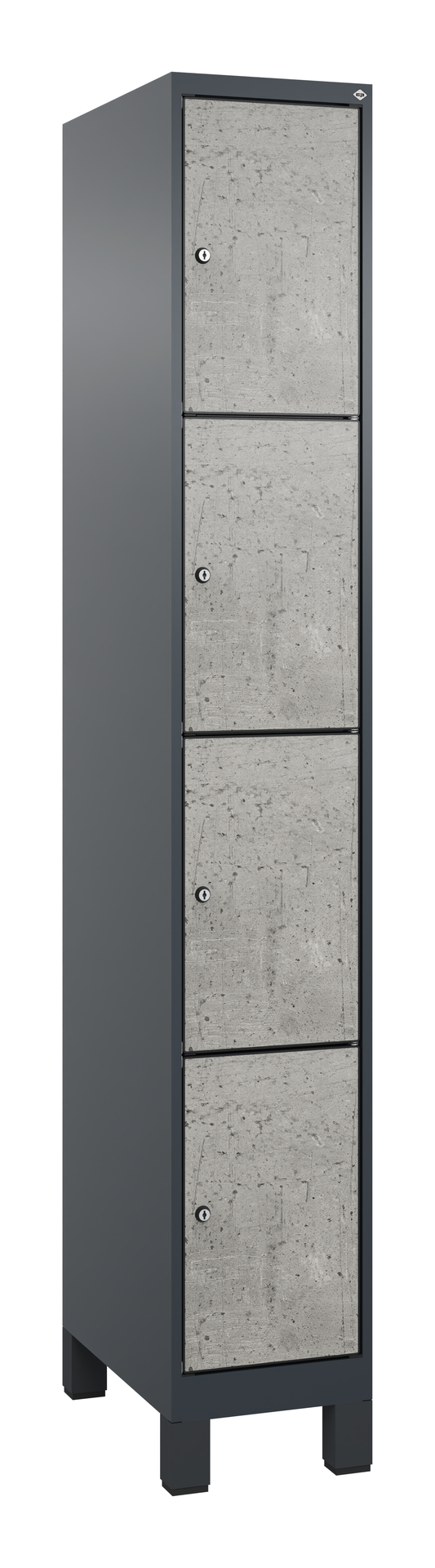 C+P Schlie�fachschrank Evolo PLUS, F��e, 4 F�cher, 1950x300x500mm