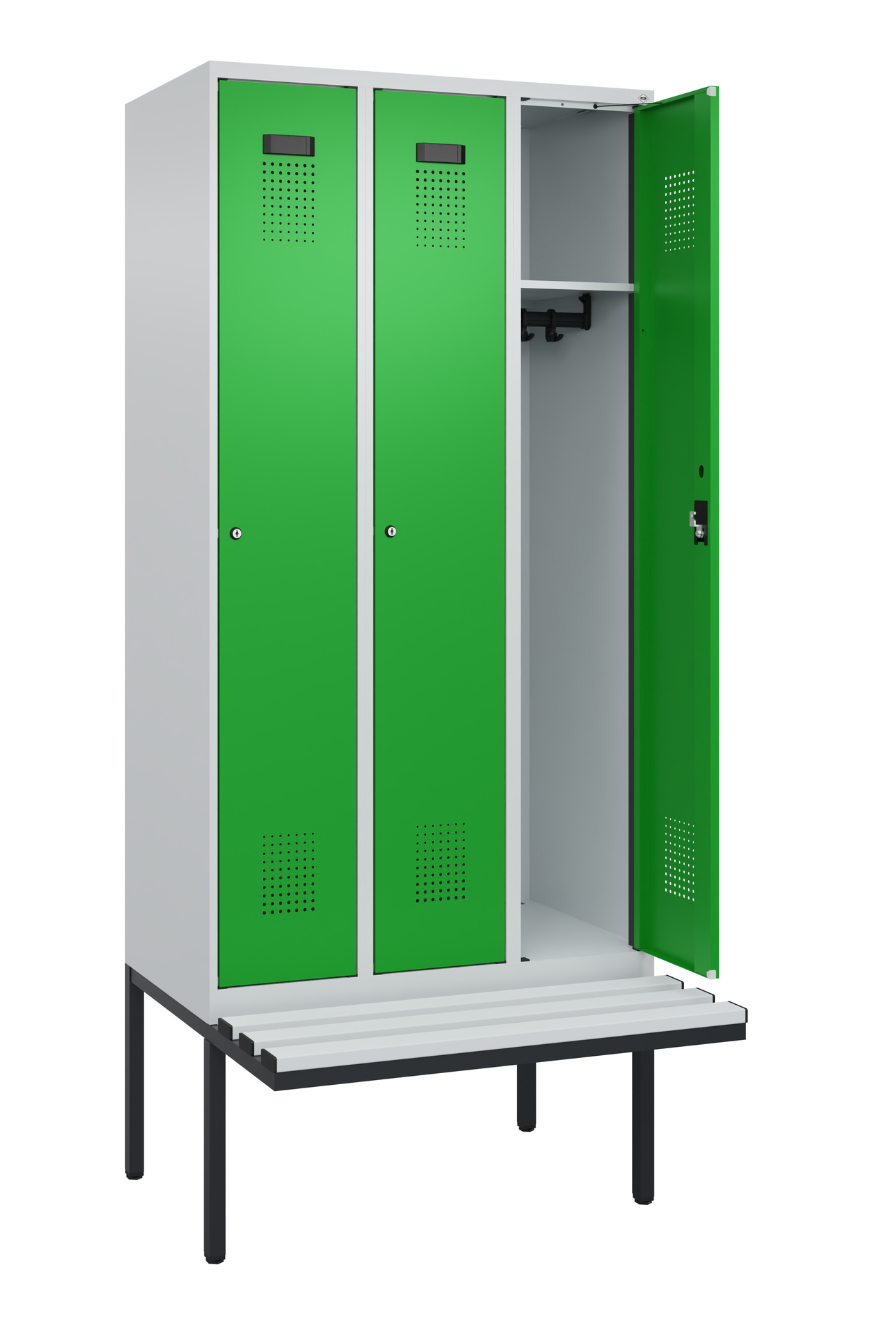 C+P Spind Evolo PLUS, Bank, 3 Abteile, 2120x900x81