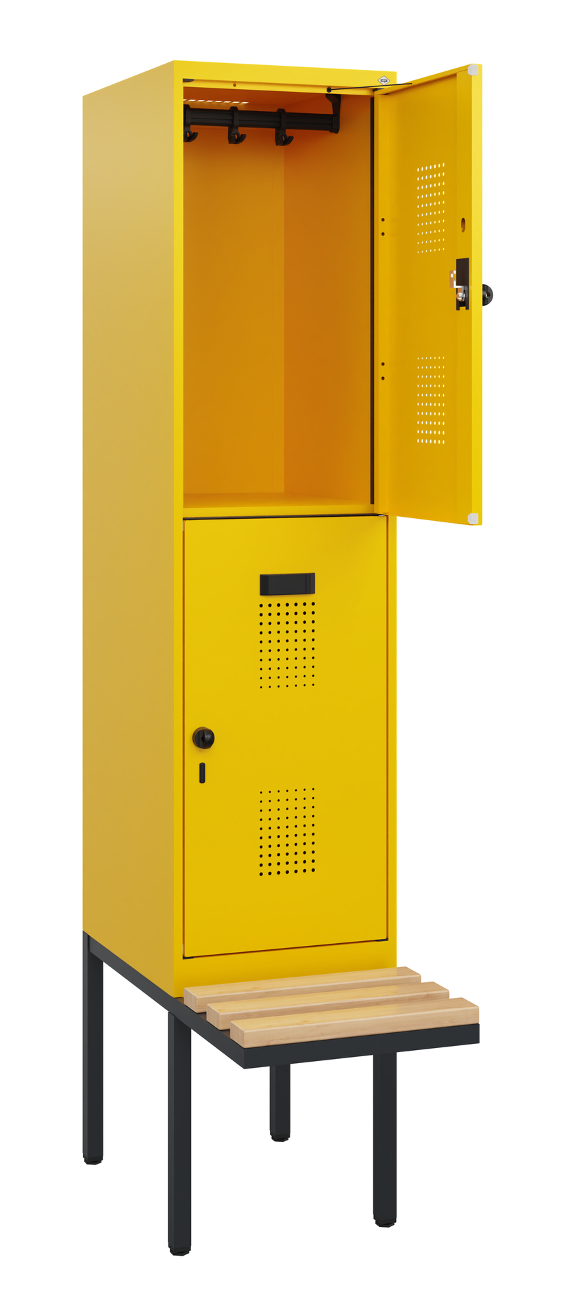 C+P Doppelstock-Spind Evolo PLUS, Bank, 2 Fächer, 