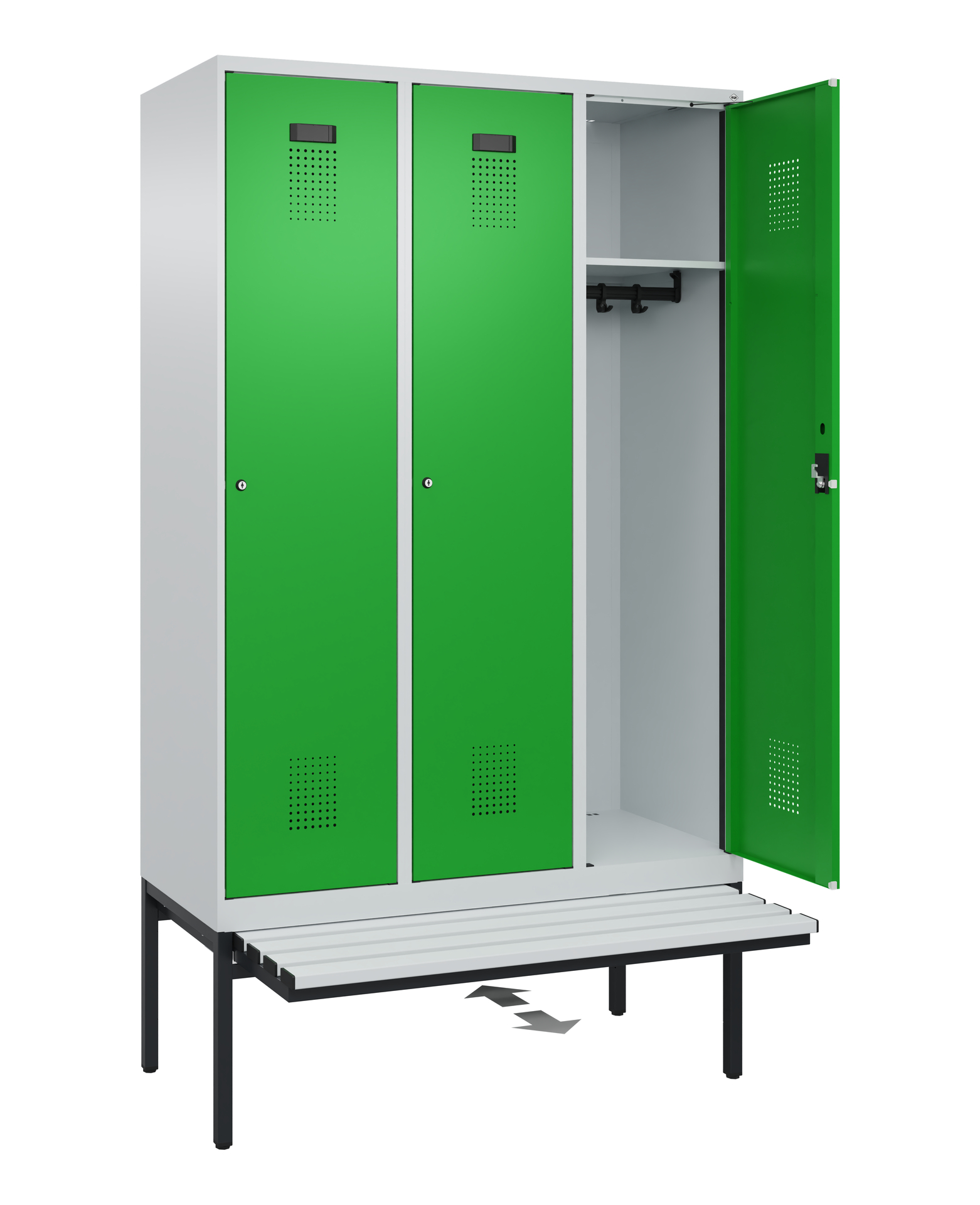 C+P Spind Evolo PLUS, Bank, 3 Abteile, 2120x1200x815mm