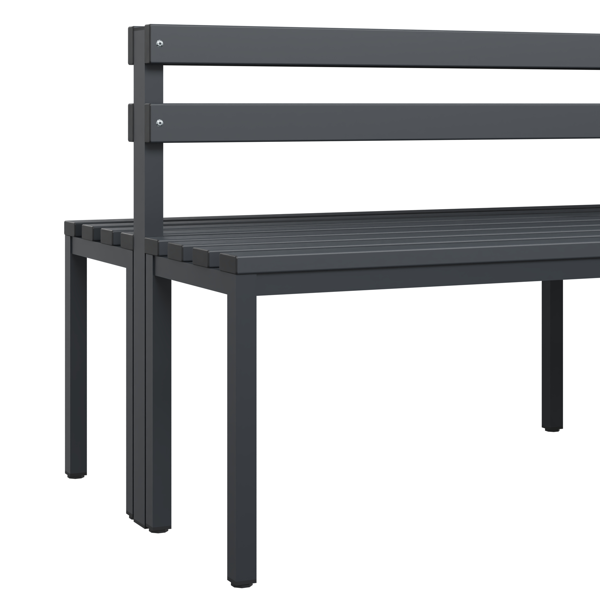 C+P Sitzbank Solid, 774x2000x770mm, 7021/Schwarzgrau