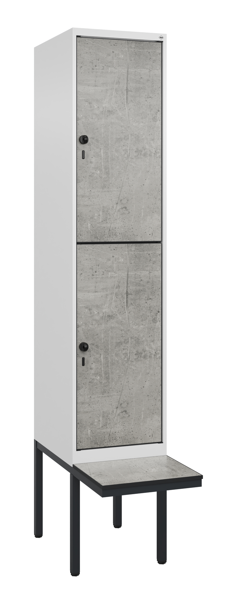 C+P Doppelst�ckiger Spind Evolo PLUS, 2 F�cher, 2120x400x815mm