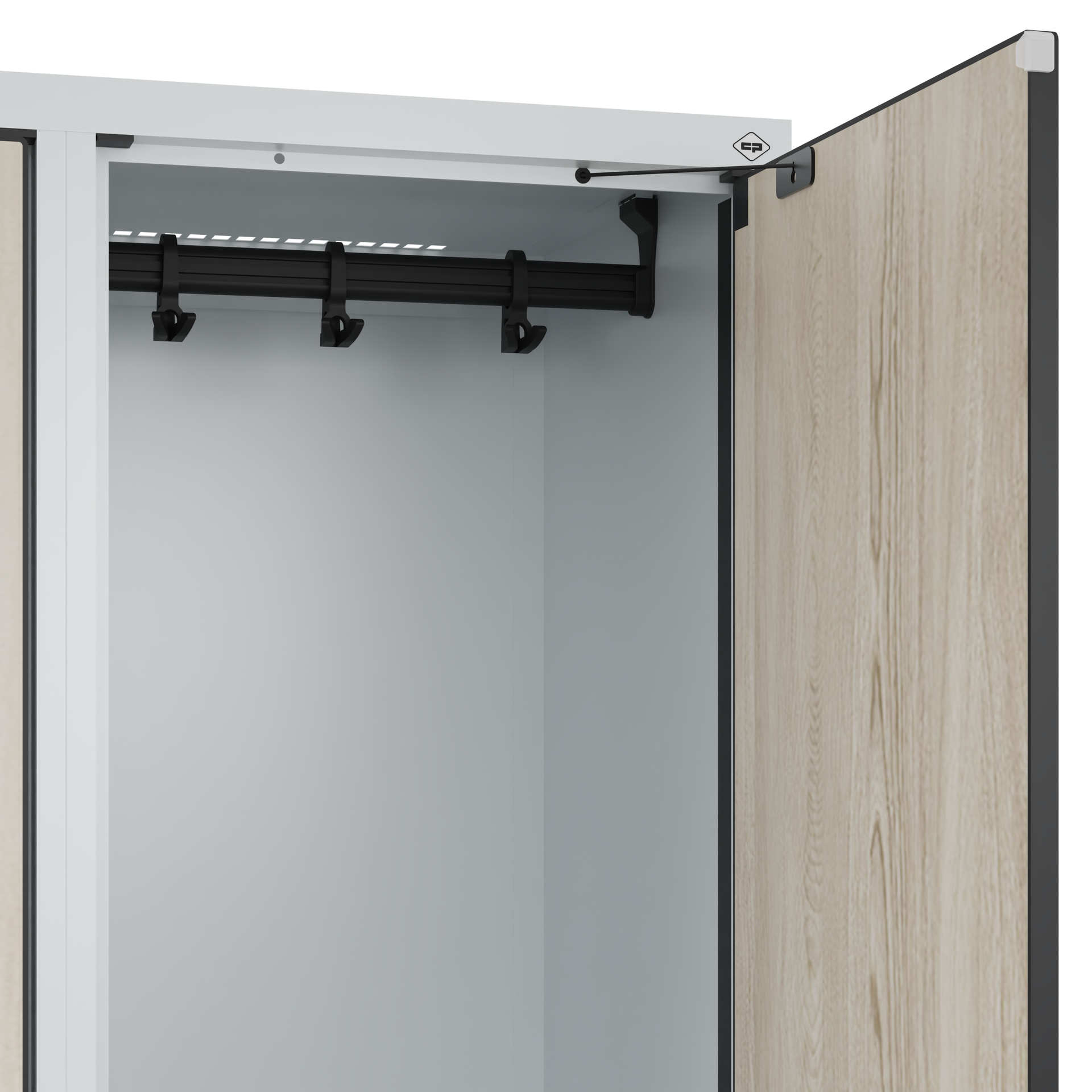 C+P Doppelst�ckiger Spind Evolo PLUS, 2 F�cher, 1950x400x500mm