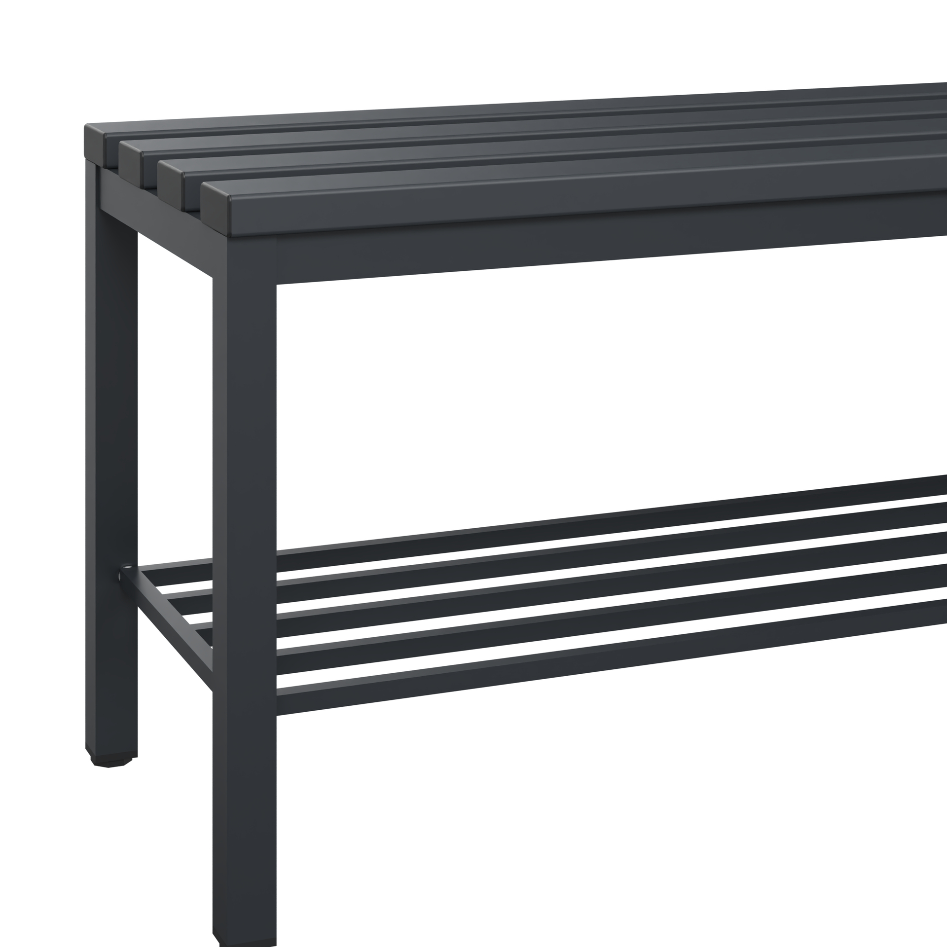 C+P Sitzbank Solid, 450x1500x358mm, 7021/Schwarzgrau