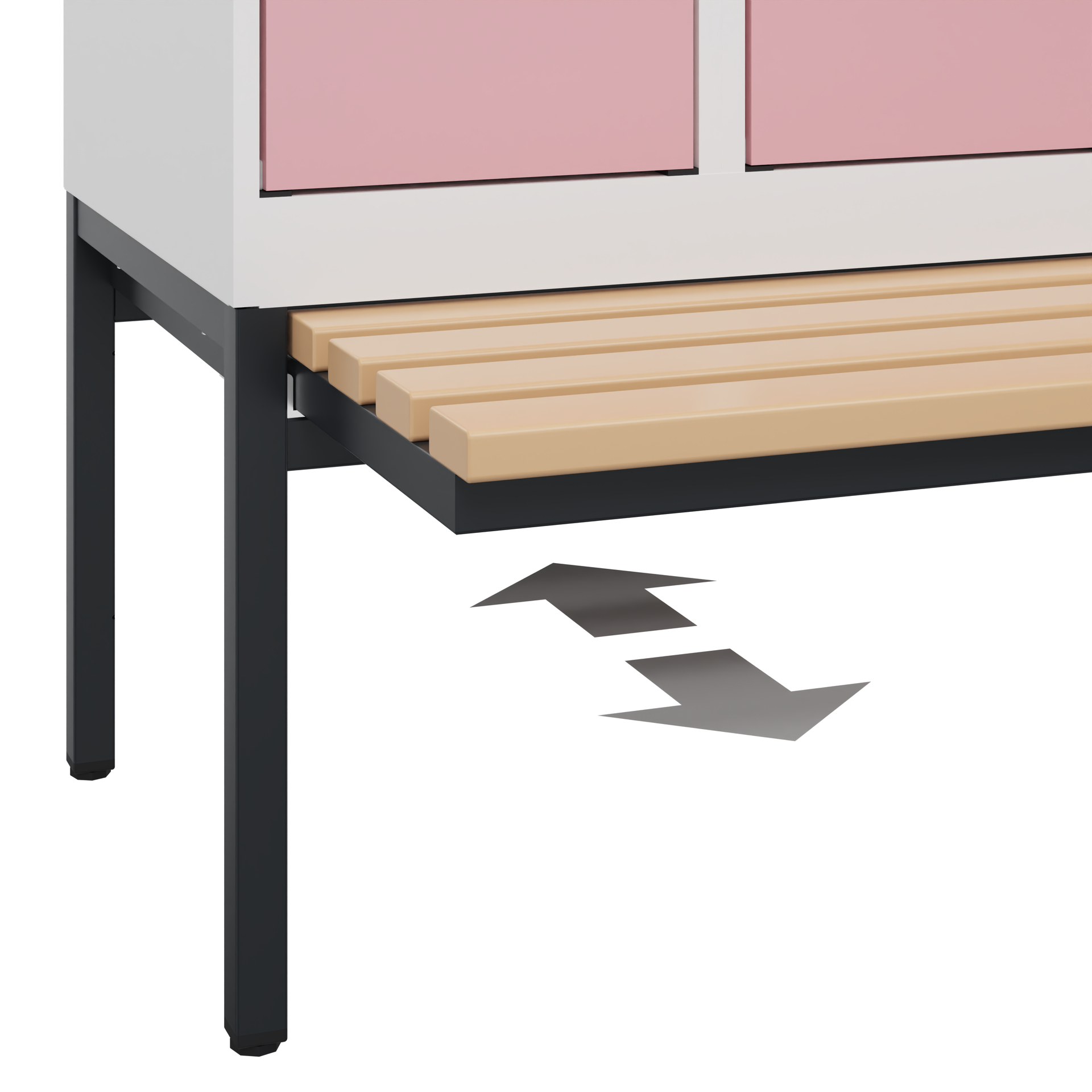 C+P Doppelstöckiger Spind Evolo PLUS, 2 Fächer, 2120x300x815mm