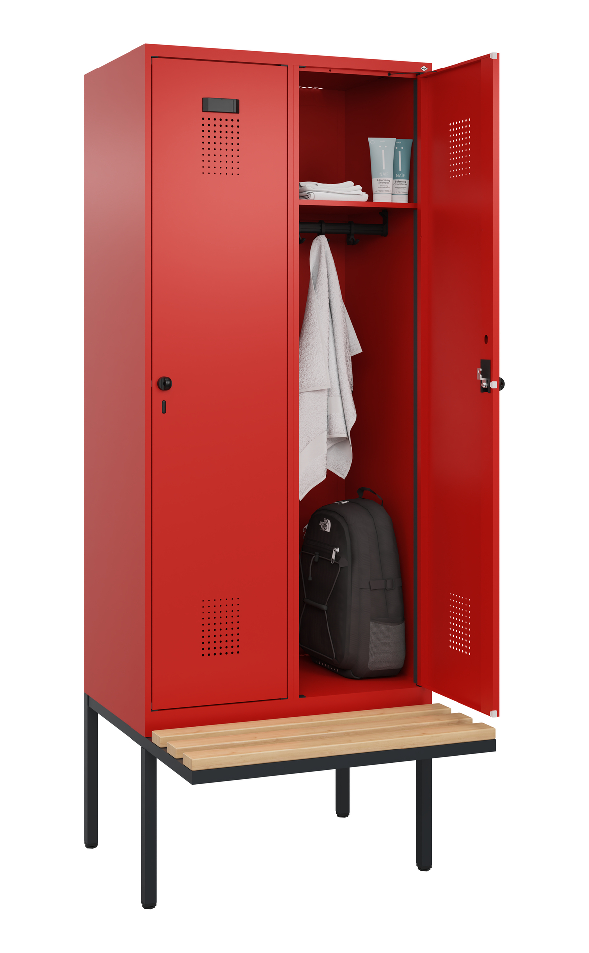 C+P Spind Evolo PLUS, Bank, 2 Abteile, 2120x800x81