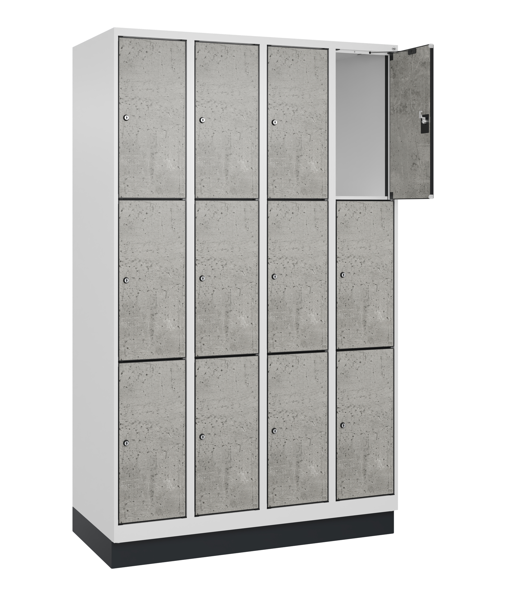 C+P Schlie�fachschrank Evolo PLUS, Sockel, 12 F�cher, 1950x1200x500mm