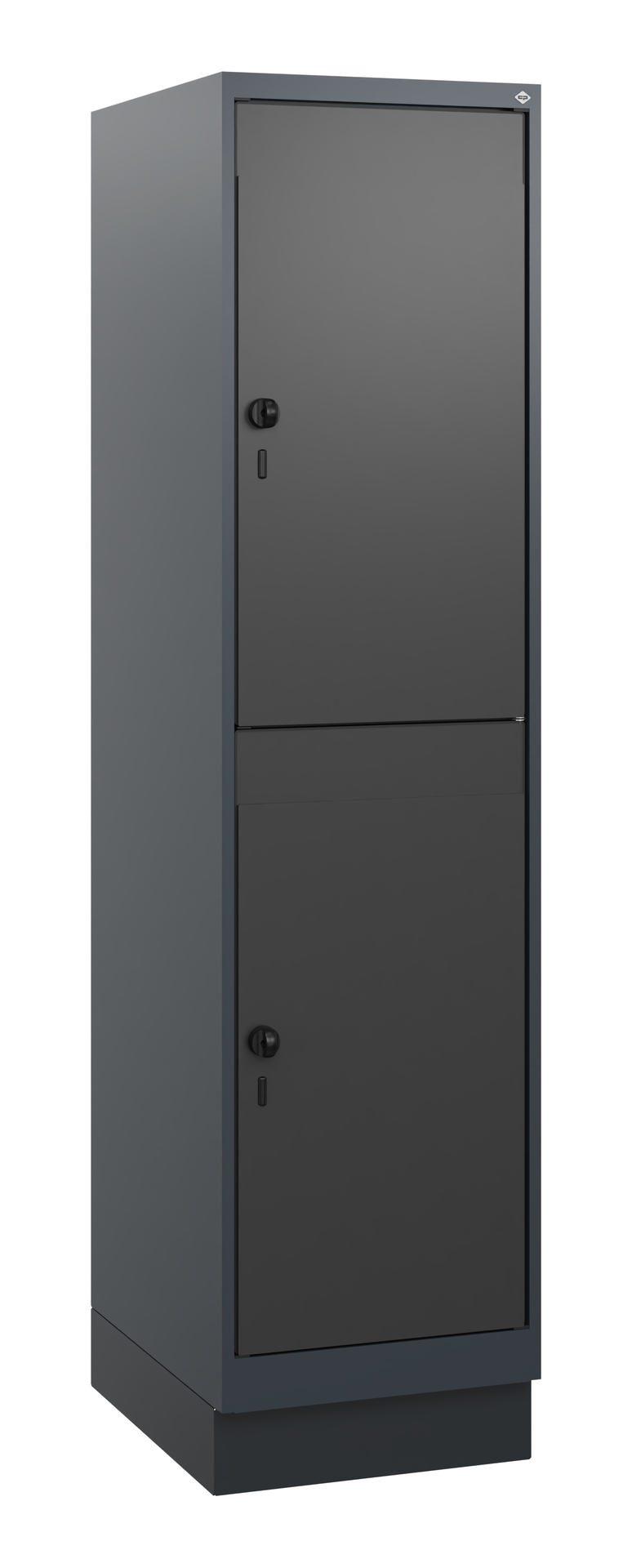 C+P Doppelst�ckiger Schulspind Evolo PLUS, Sockel, 2 F�cher, 1630x400x500mm