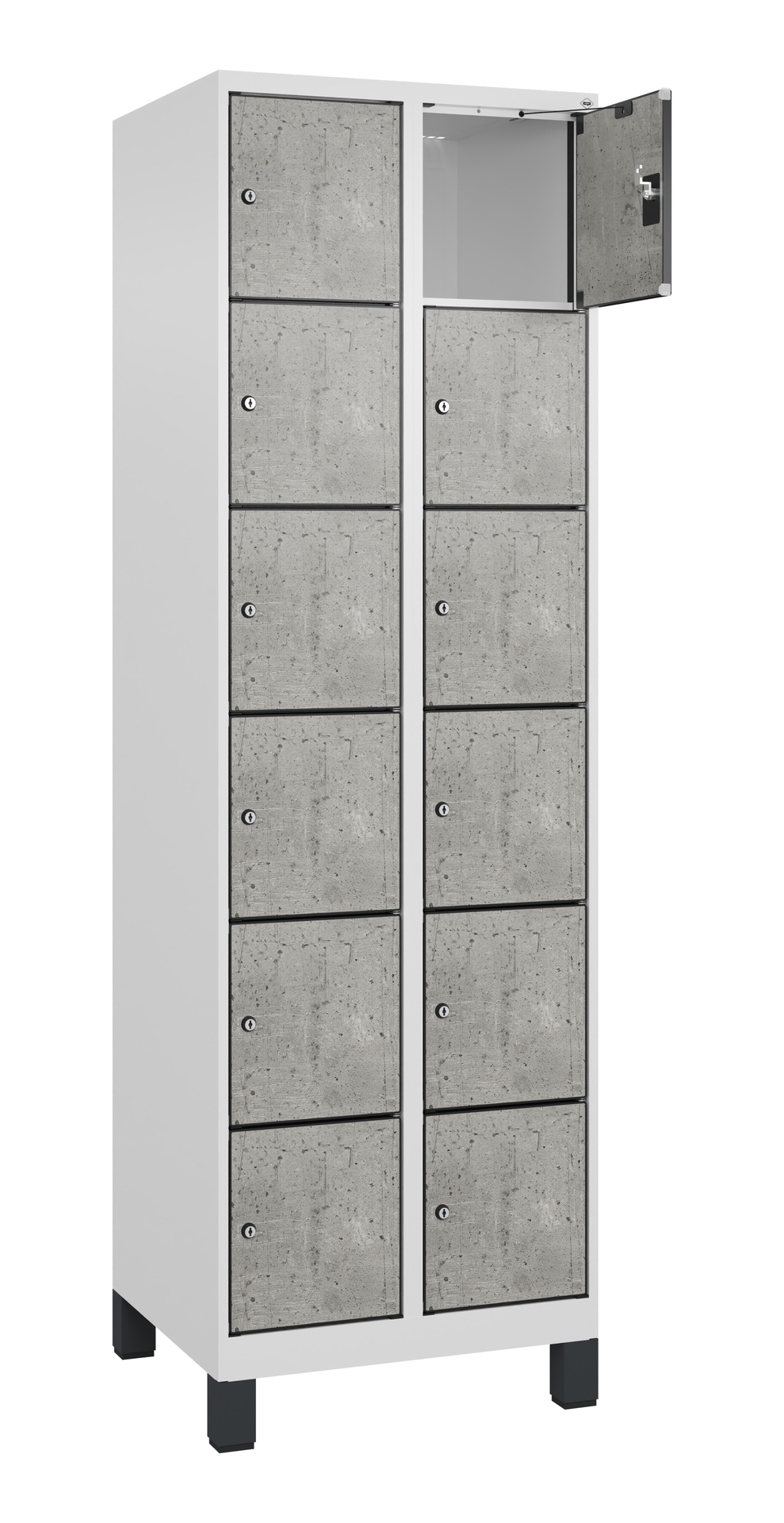 C+P Schlie�fachschrank Evolo PLUS, F��e, 12 F�cher, 1950x600x500mm